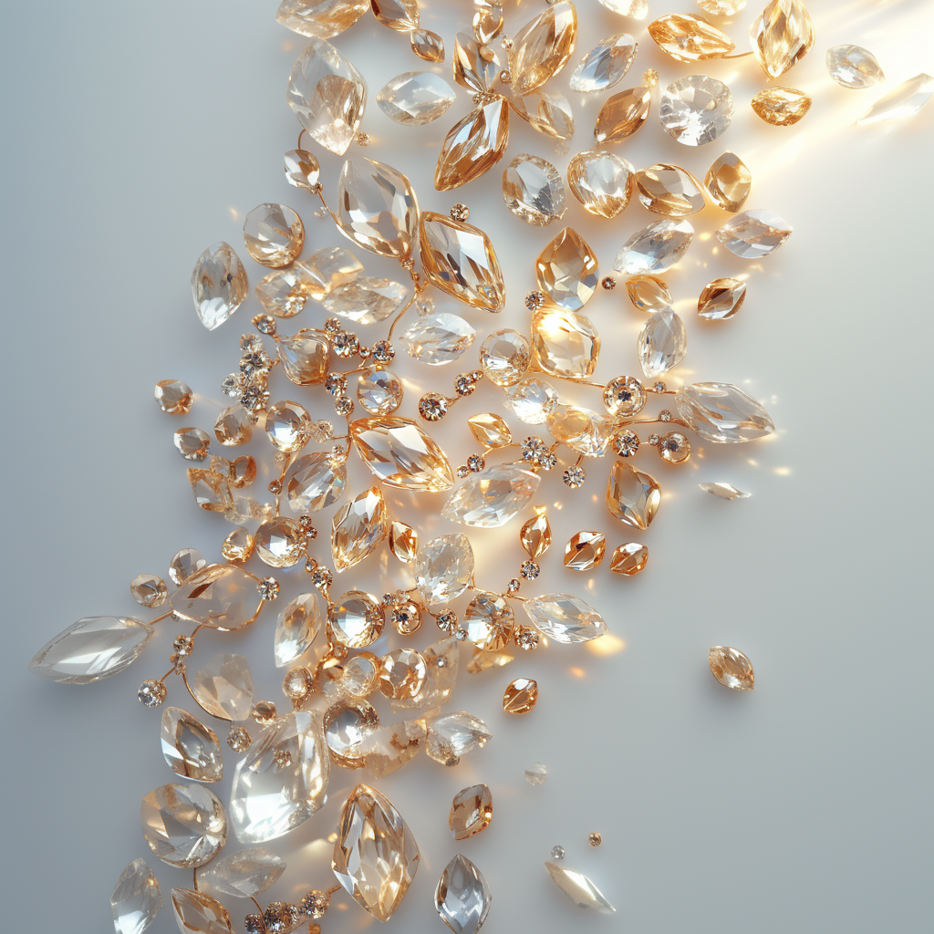 In der Sonne glänzende Kristalle