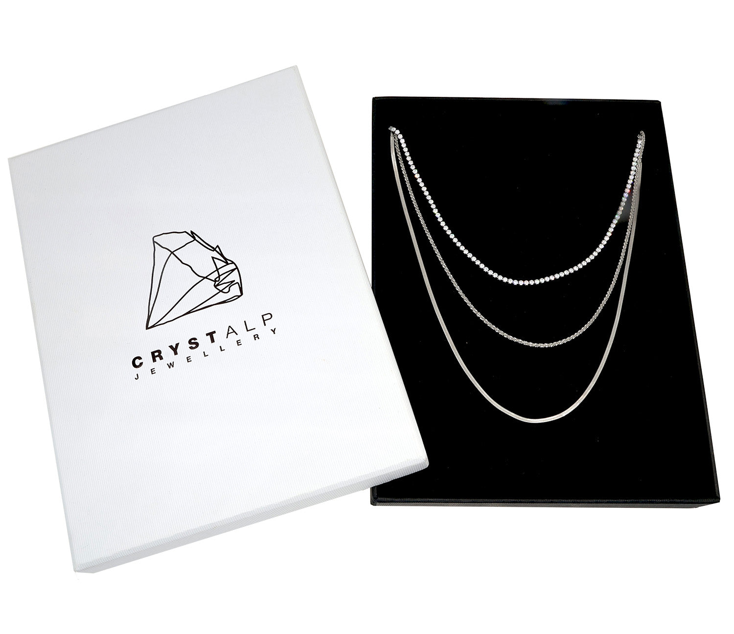 pretty chainset collier in der Crystalp Schmuckverpackung