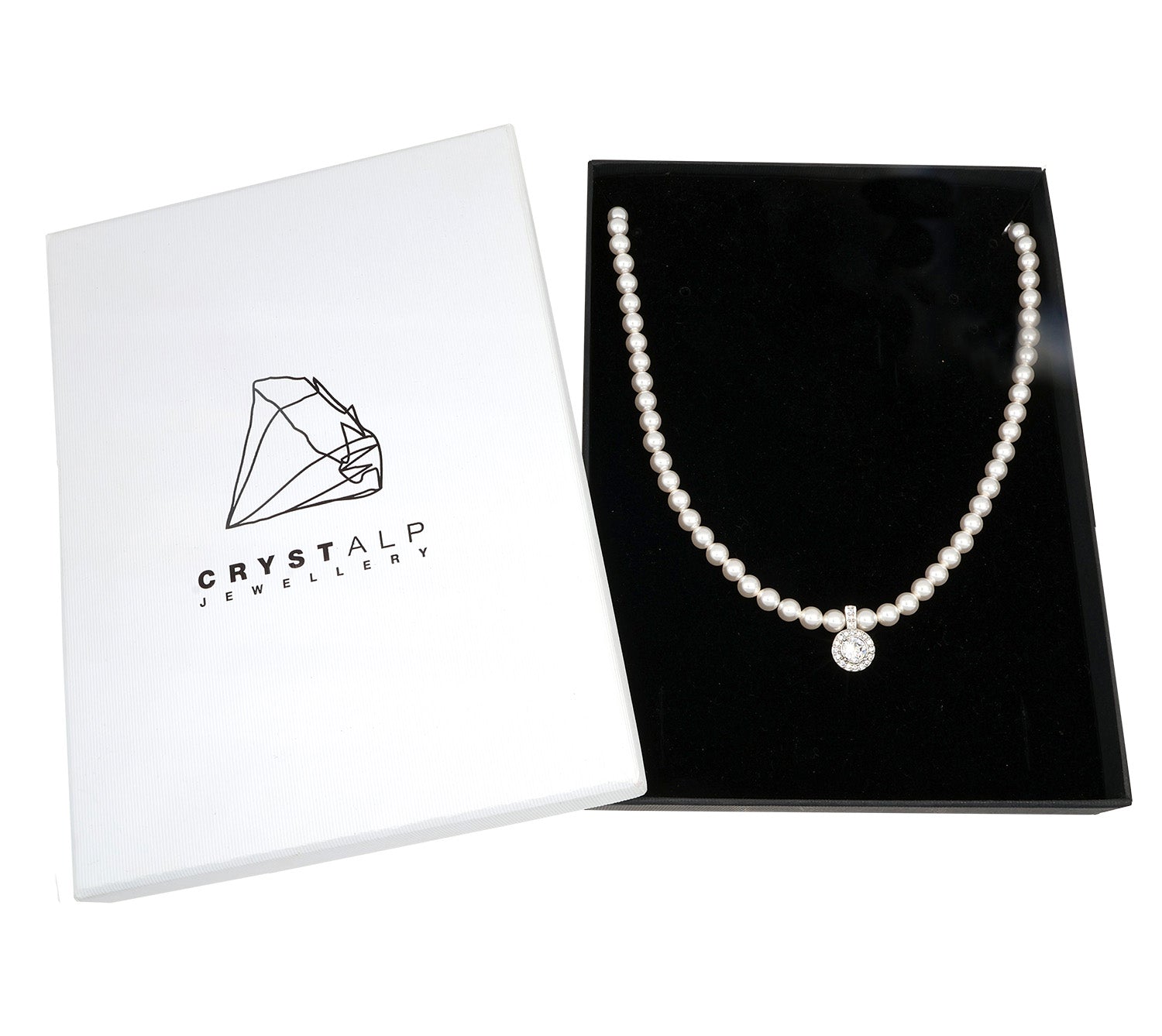 Paloma pearl necklace in der Crystalp Schmuckverpackung