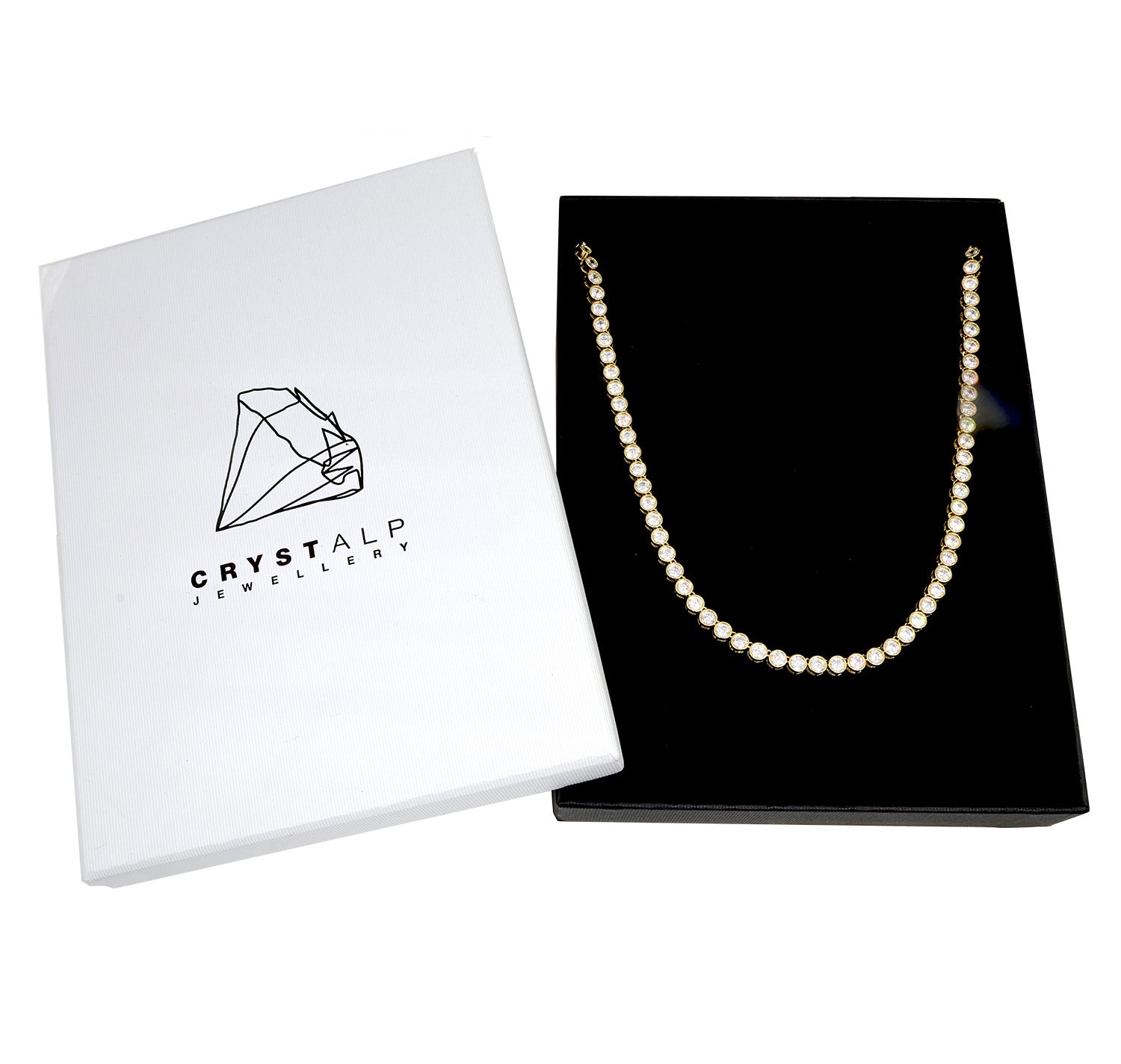 Classic tennis collier in der Crystalp Schmuckverpackung