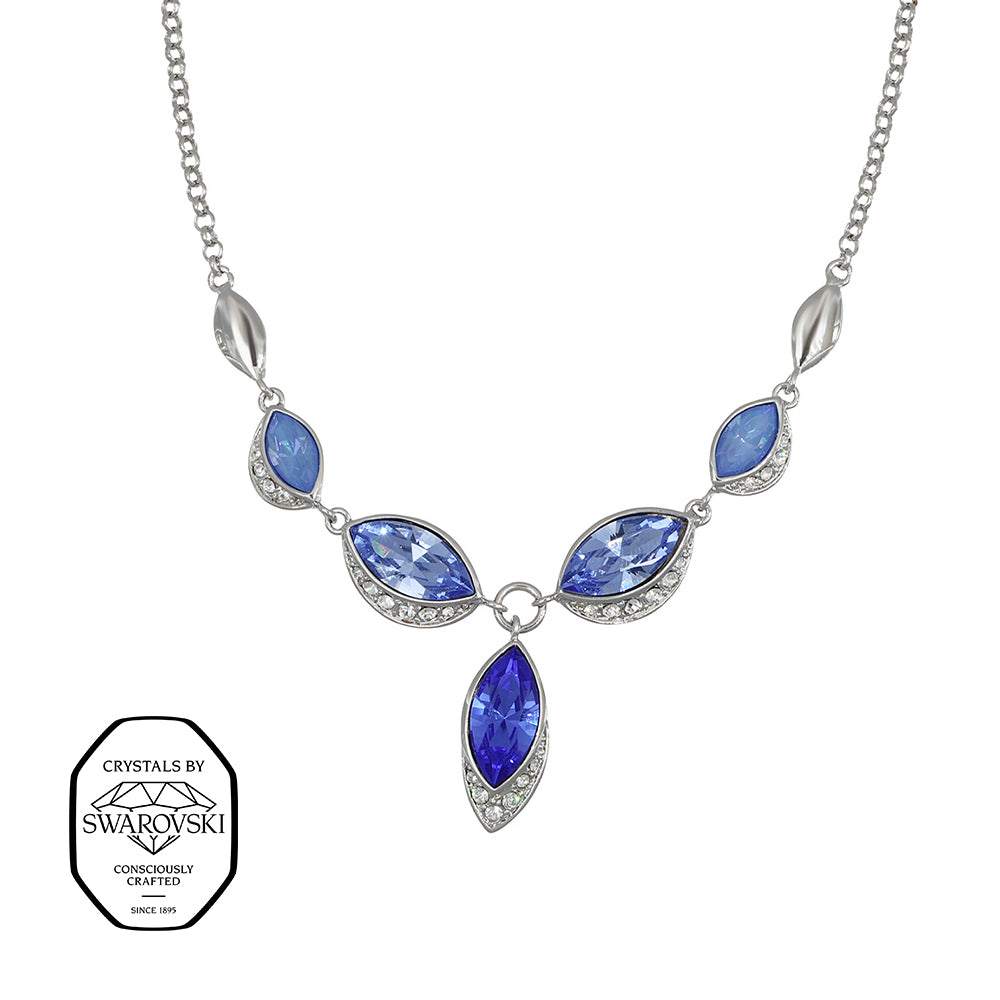 Halskette Silber mit Blauen Swarovski® Kristallen