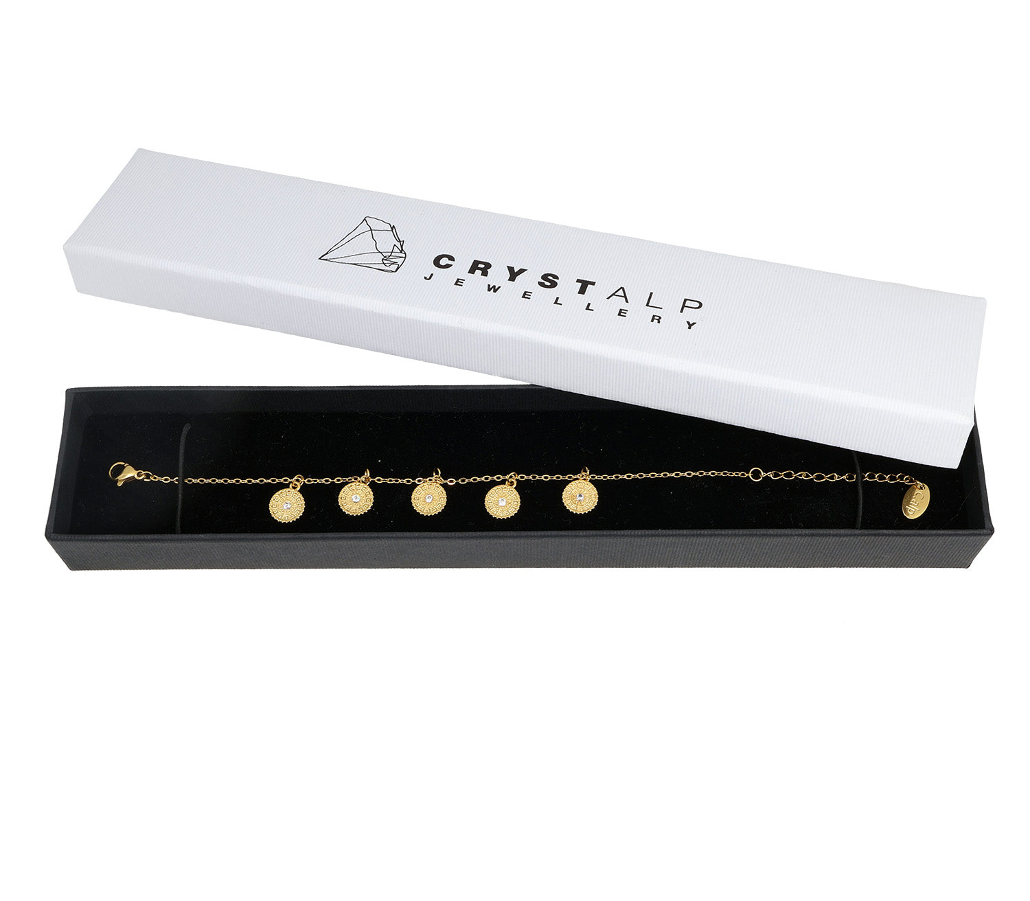 Sunray Charm Bracelet in der Crystalp Schmuckverpackung