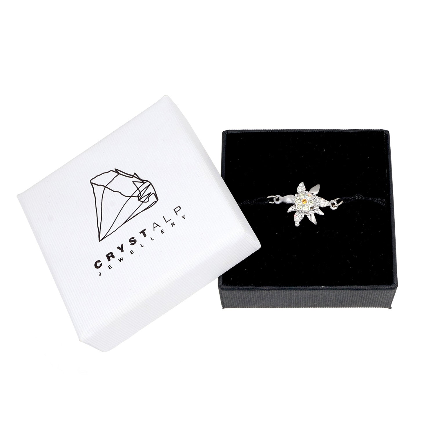 Small Edelweiß Bracelet in der Crystalp Schmuckverpackung