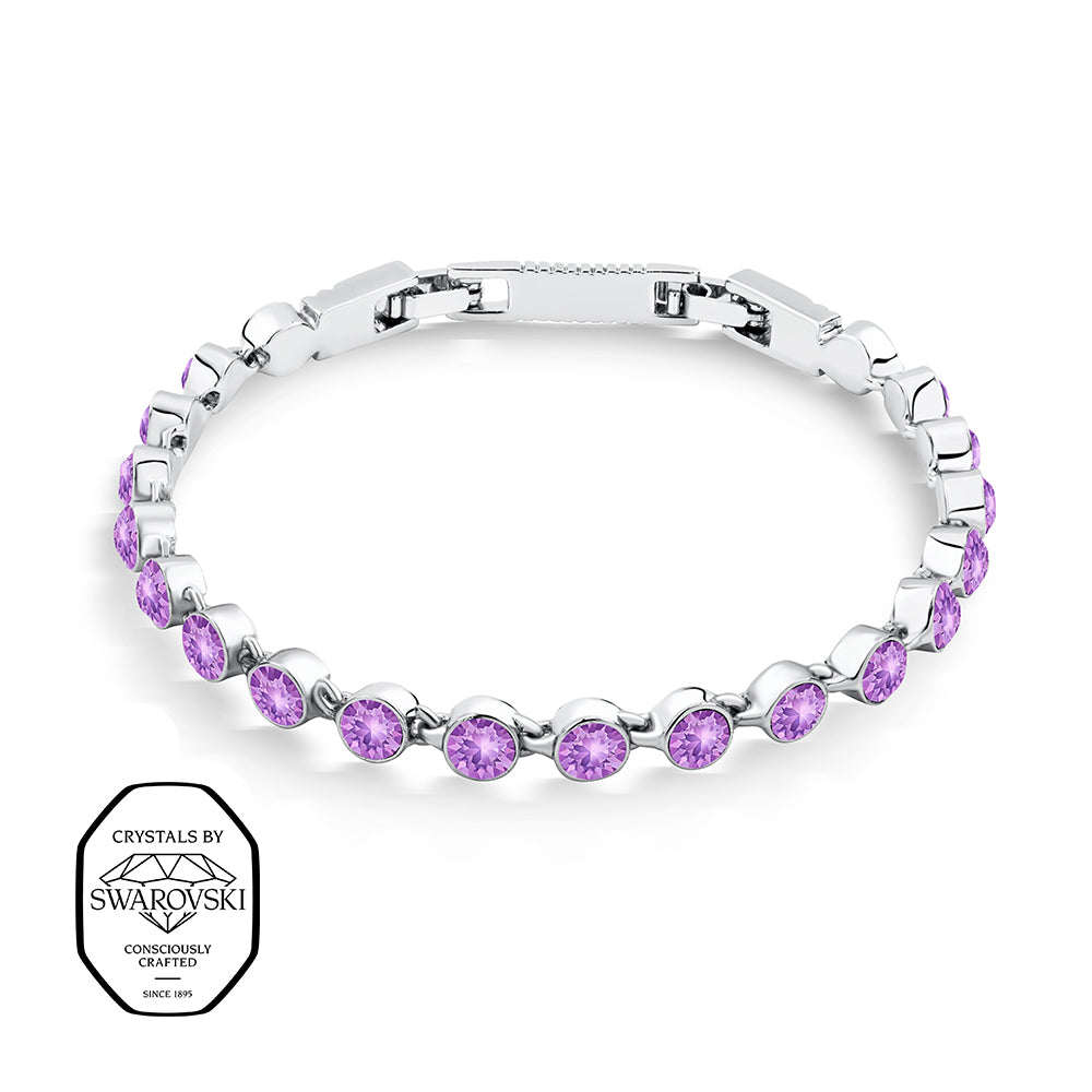 Edelstahlarmband mit Swarovski® Kristallen in zartem Lila.