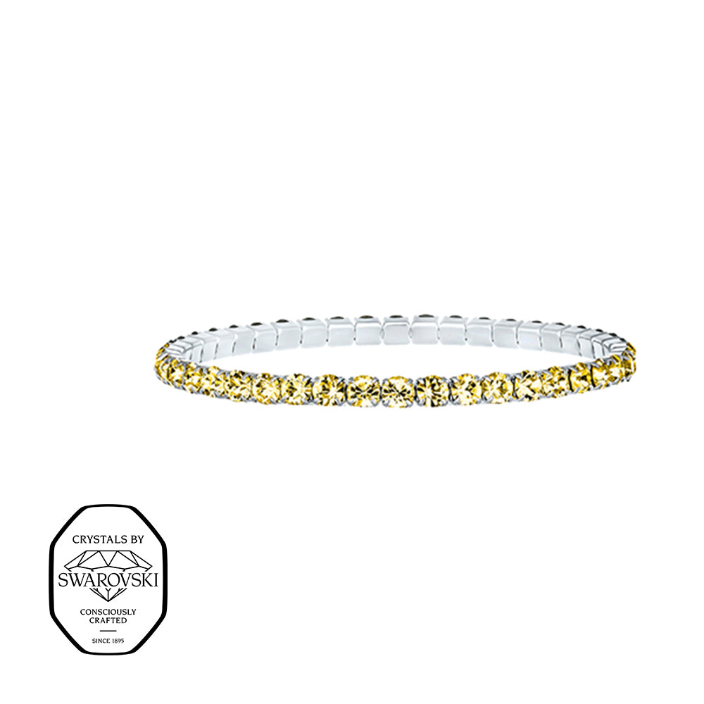 Schmales Armband mit gelben Swarovski® Kristallen – filigraner hochwertiger Modeschmuck von Crystalp