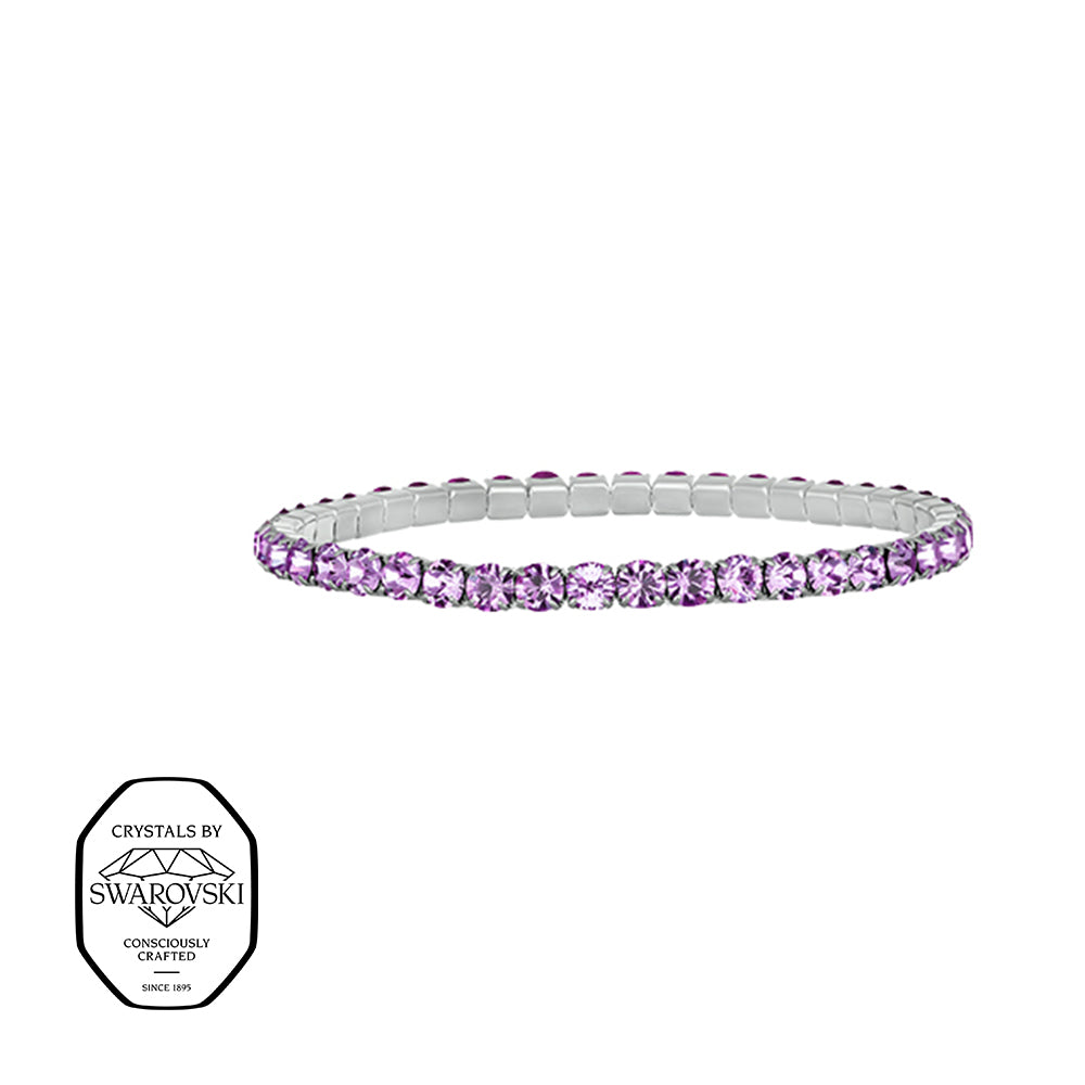 Schmales Armband mit violetten Swarovski® Kristallen – filigraner hochwertiger Modeschmuck von Crystalp