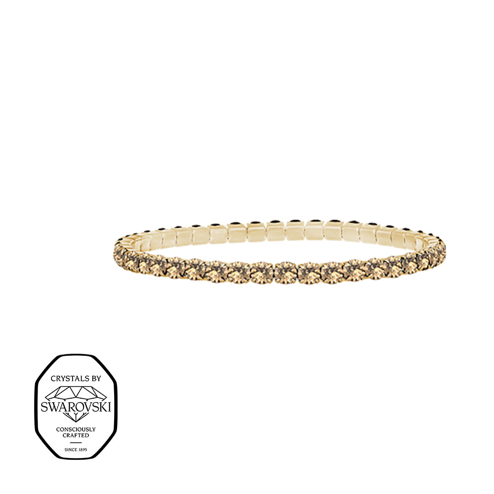 Schmales Armband mit goldenen Swarovski® Kristallen – filigraner hochwertiger Modeschmuck von Crystalp