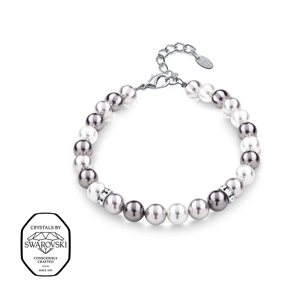 Perlenarmband in Grautönen, Marke Crystalp