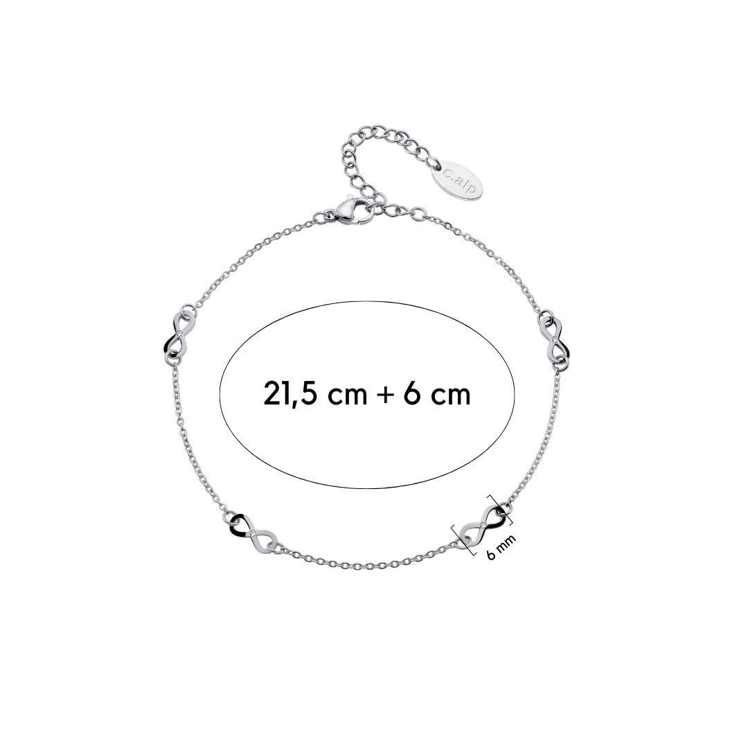 Infinity Anklet mit Maße
