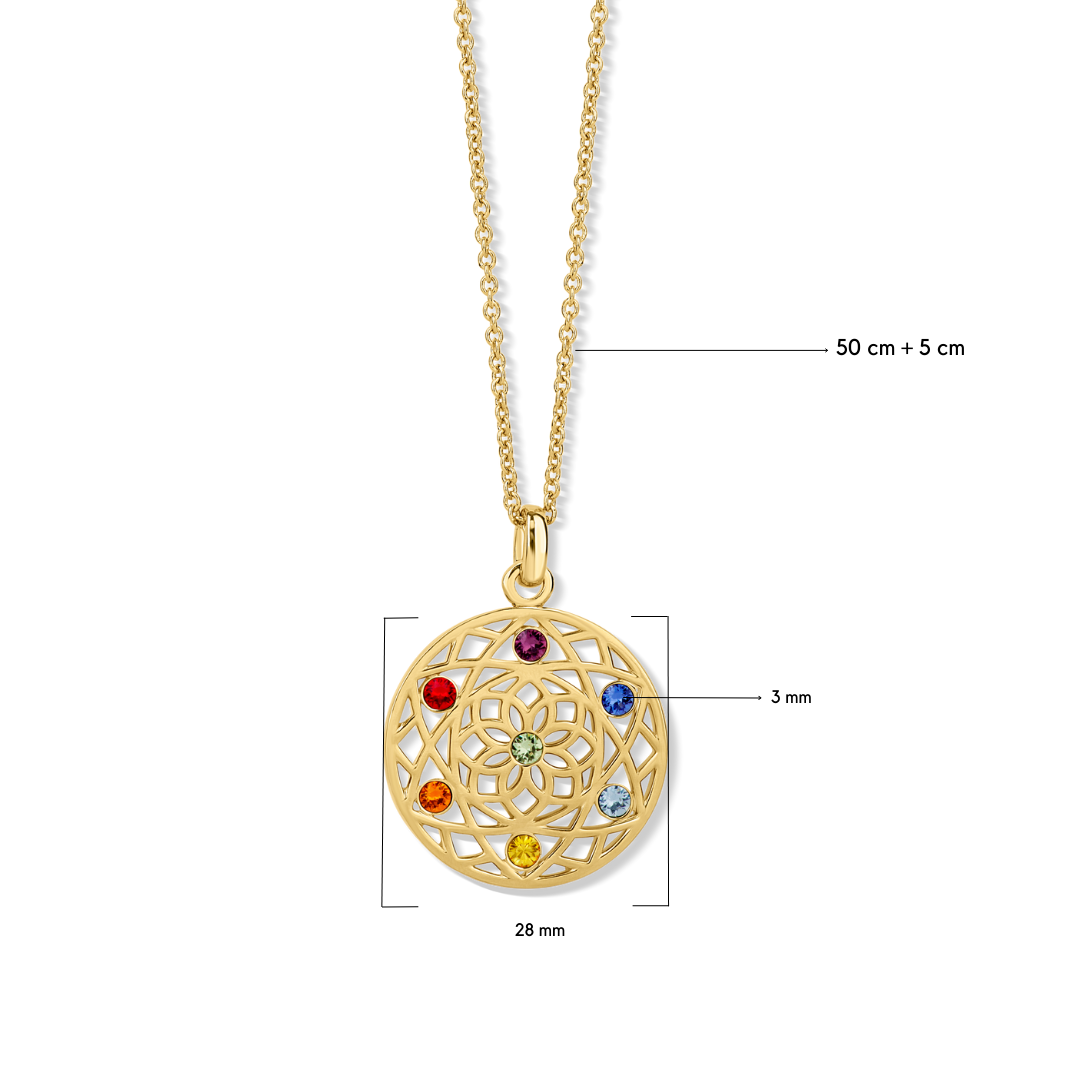 Chakra Flower pendant mit Maße