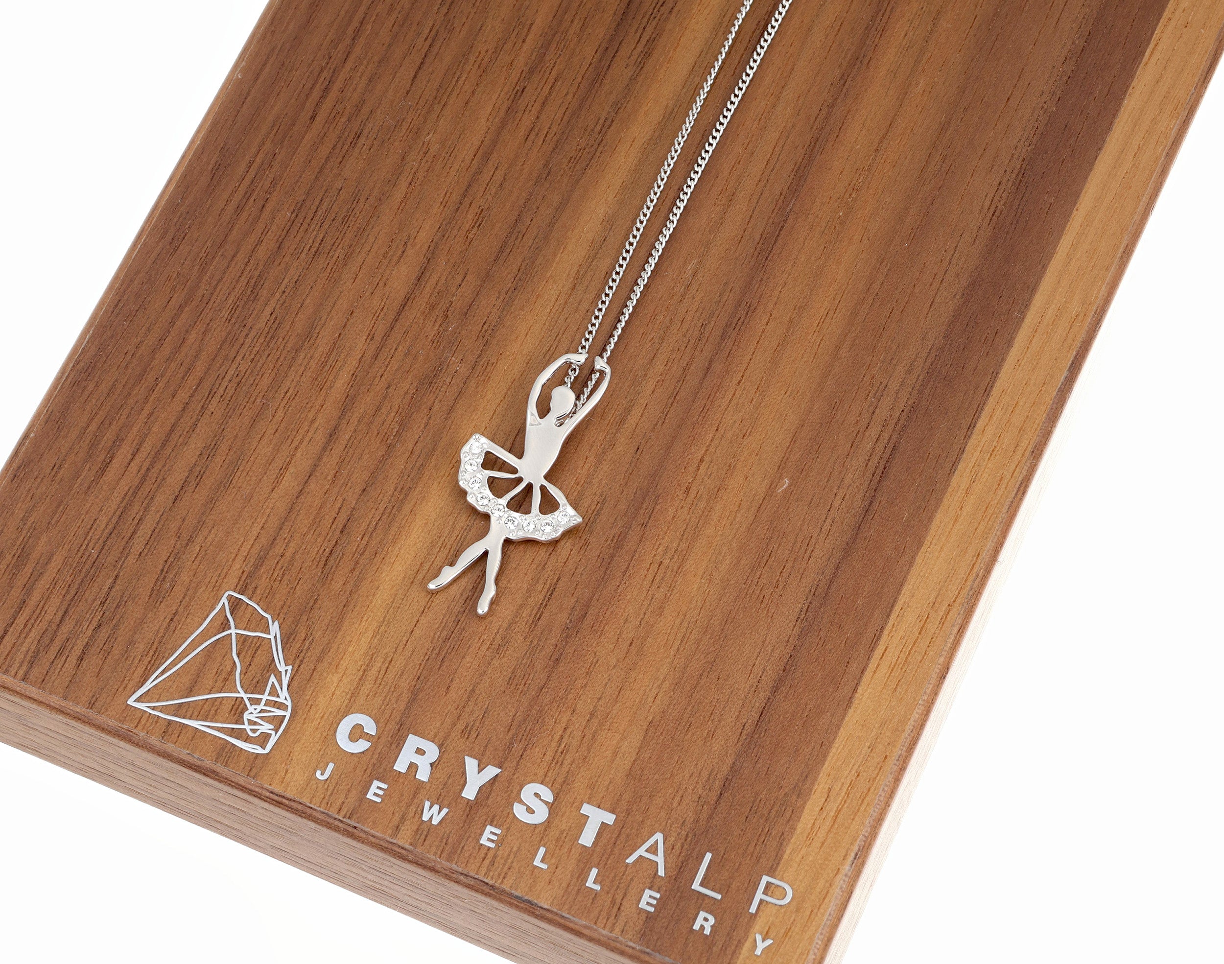 Turning Ballerina Pendant - crystalpjewelry