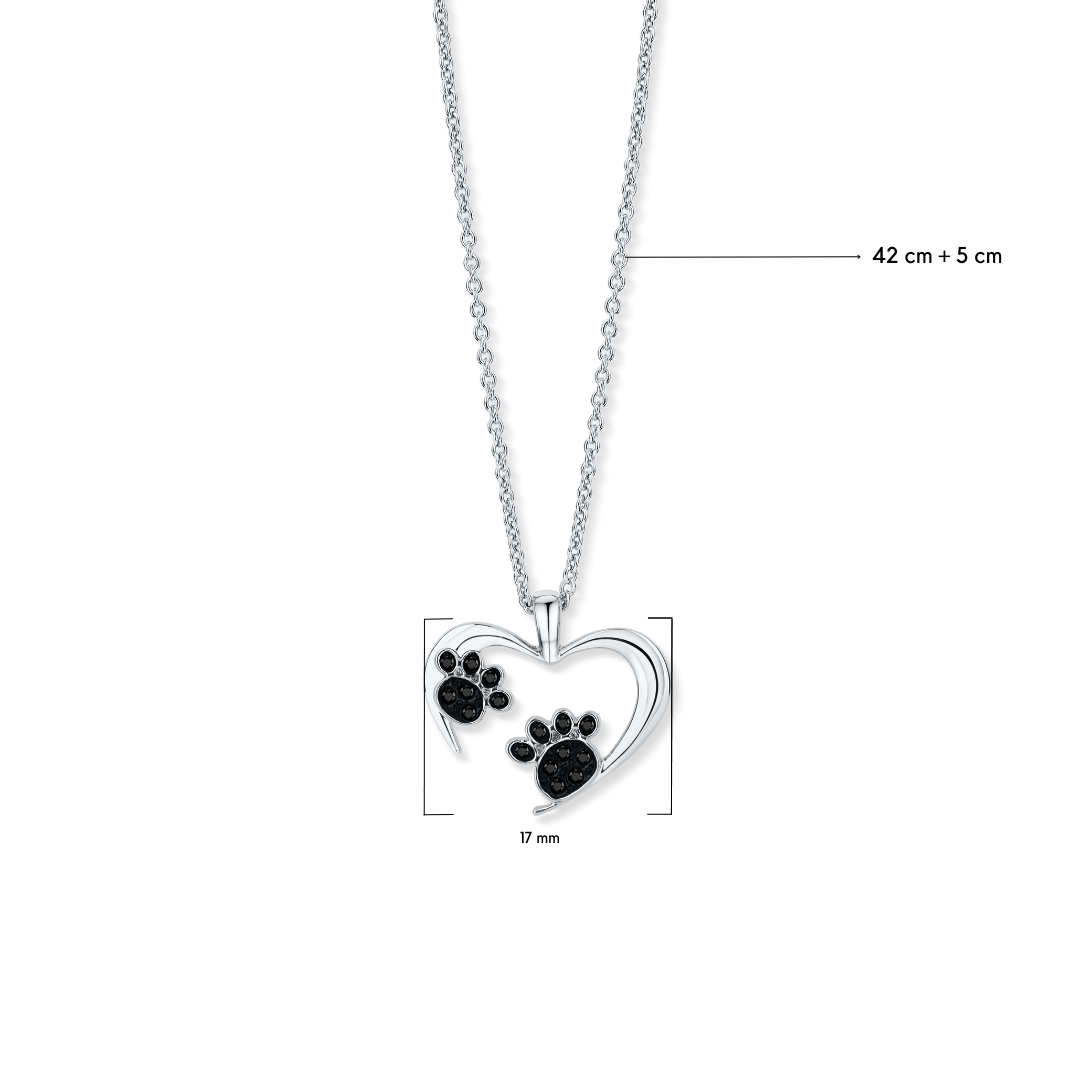 Open Heart With Paws pendant - crystalpjewelry