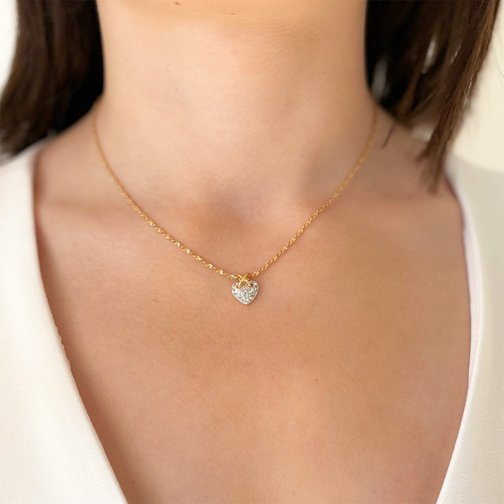 Two Tone Heart Pendant - getragen