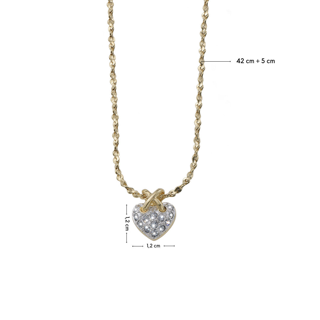 Two Tone Heart Pendant mit Maße