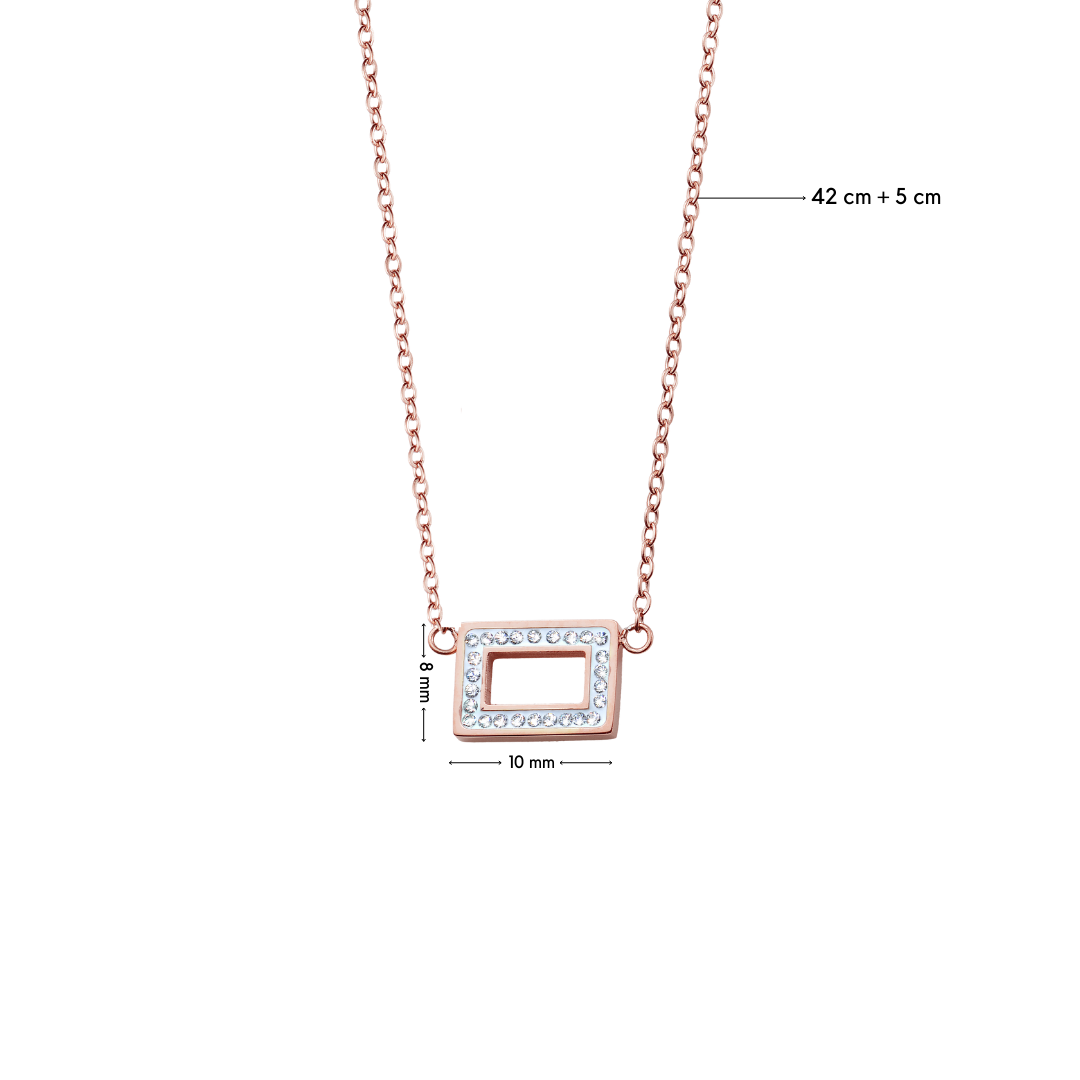 Party Square Necklace mit Maße