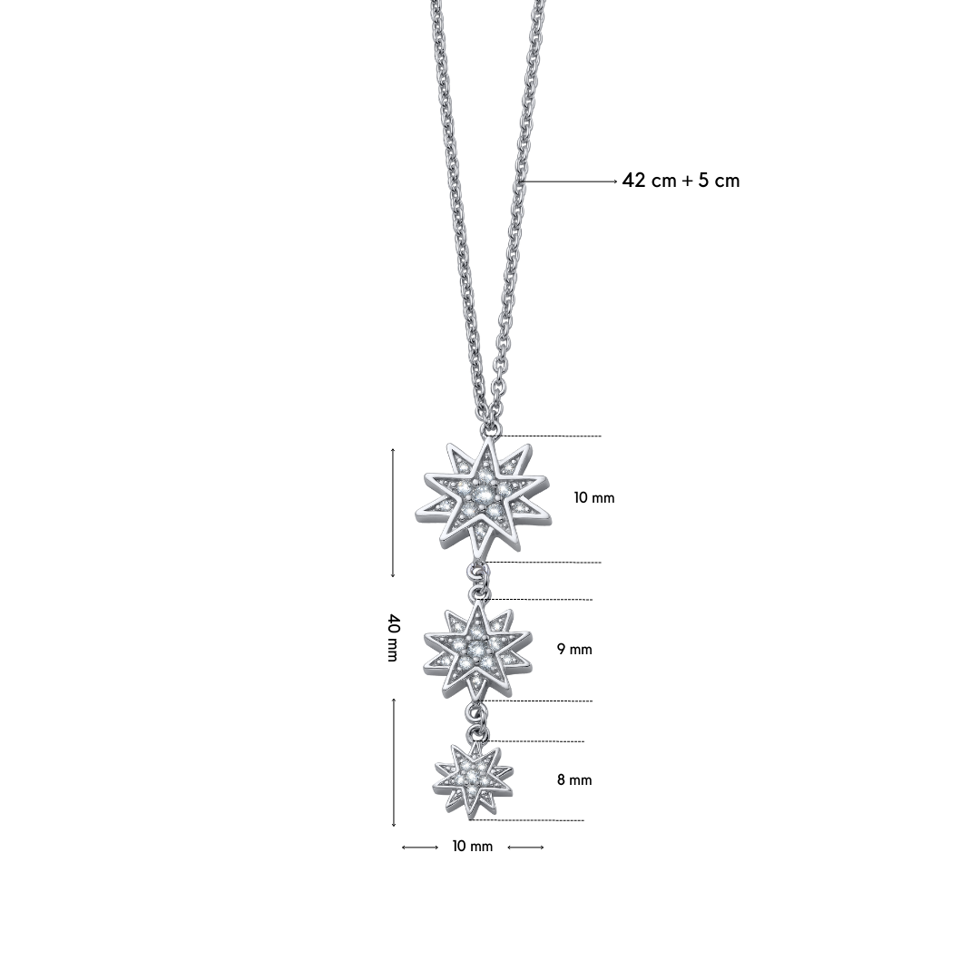 Sisy Long Silver Pendant mit Maße