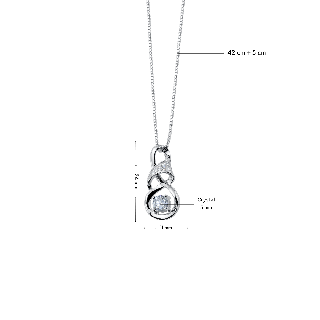 Modern Infinity Silver Pendant mit Maße
