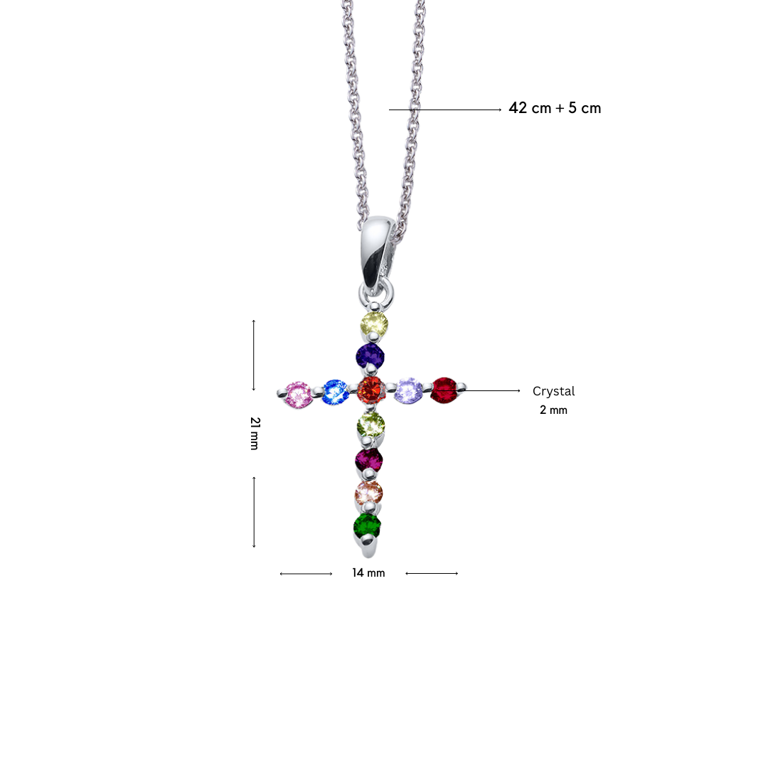 Cross multi silver pendant mit Maße