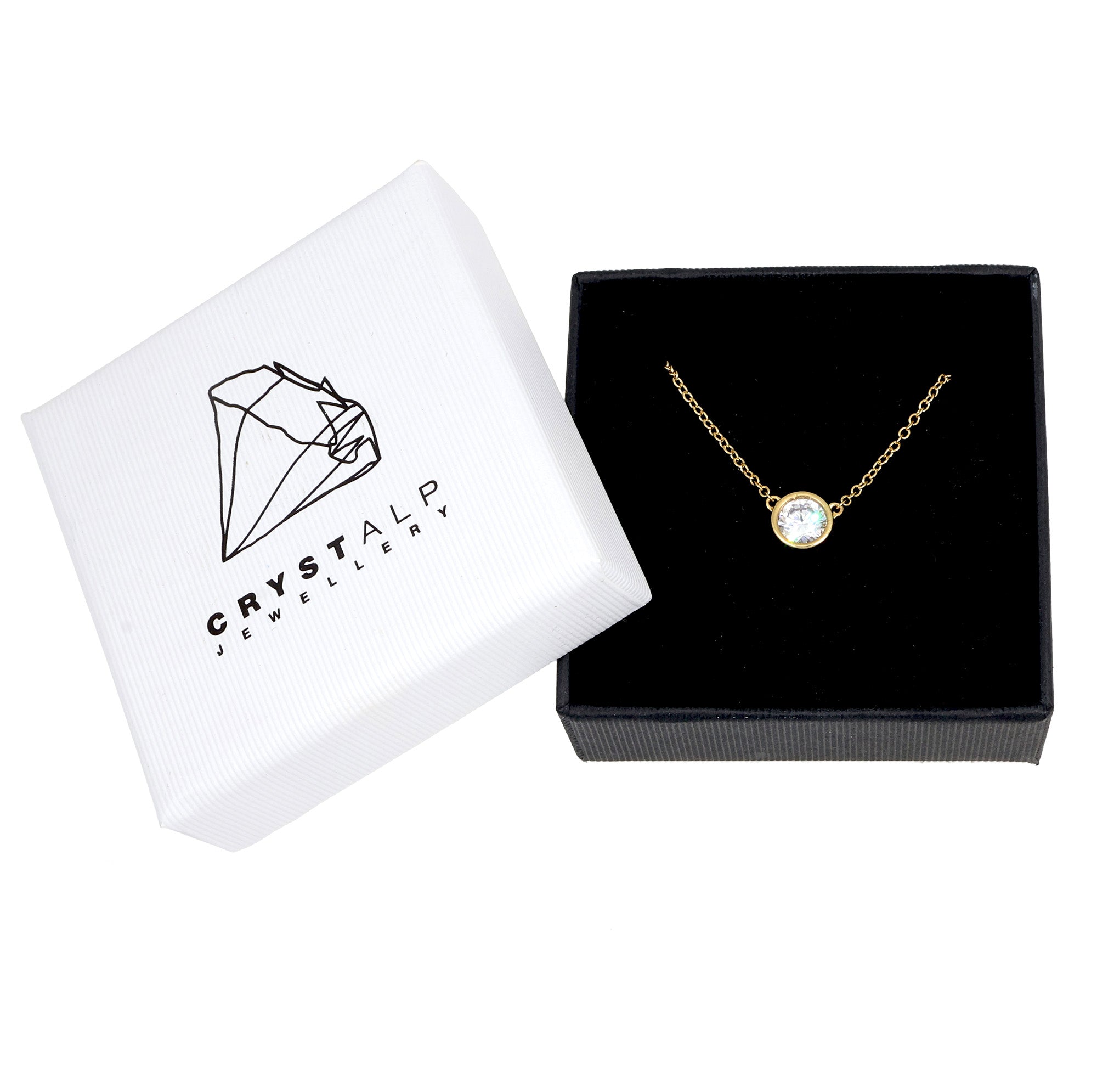 Ice solitaire pendant in der Schmuckverpackung