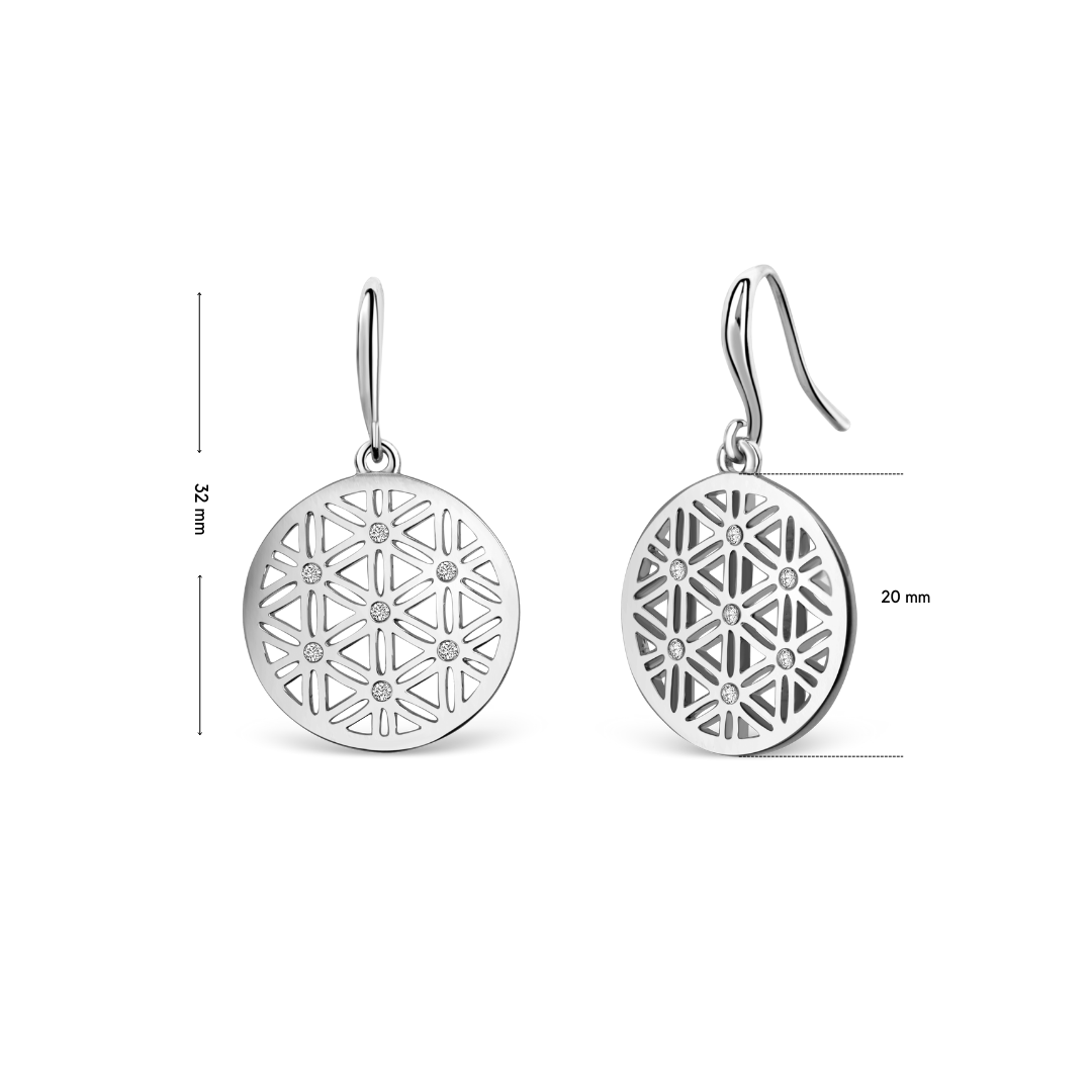 Flower Of Life earrings mit Maße