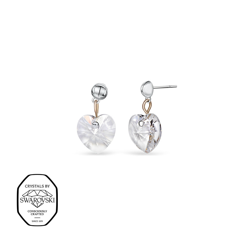 Herz Ohrhänger mit Swarovski® Kristallen in Kristallklar