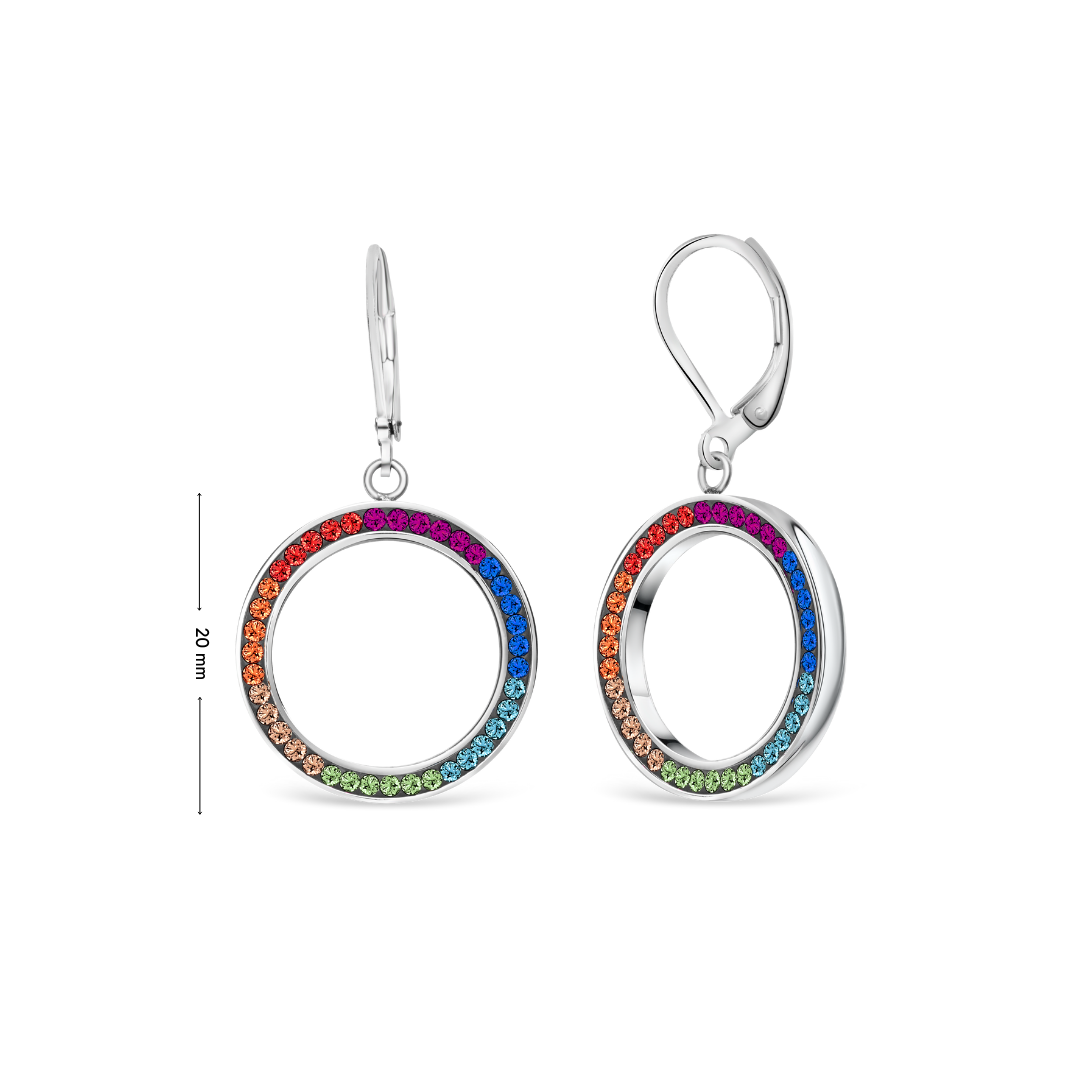 RAINBOW CRYSTAL EARRINGS mit Maße