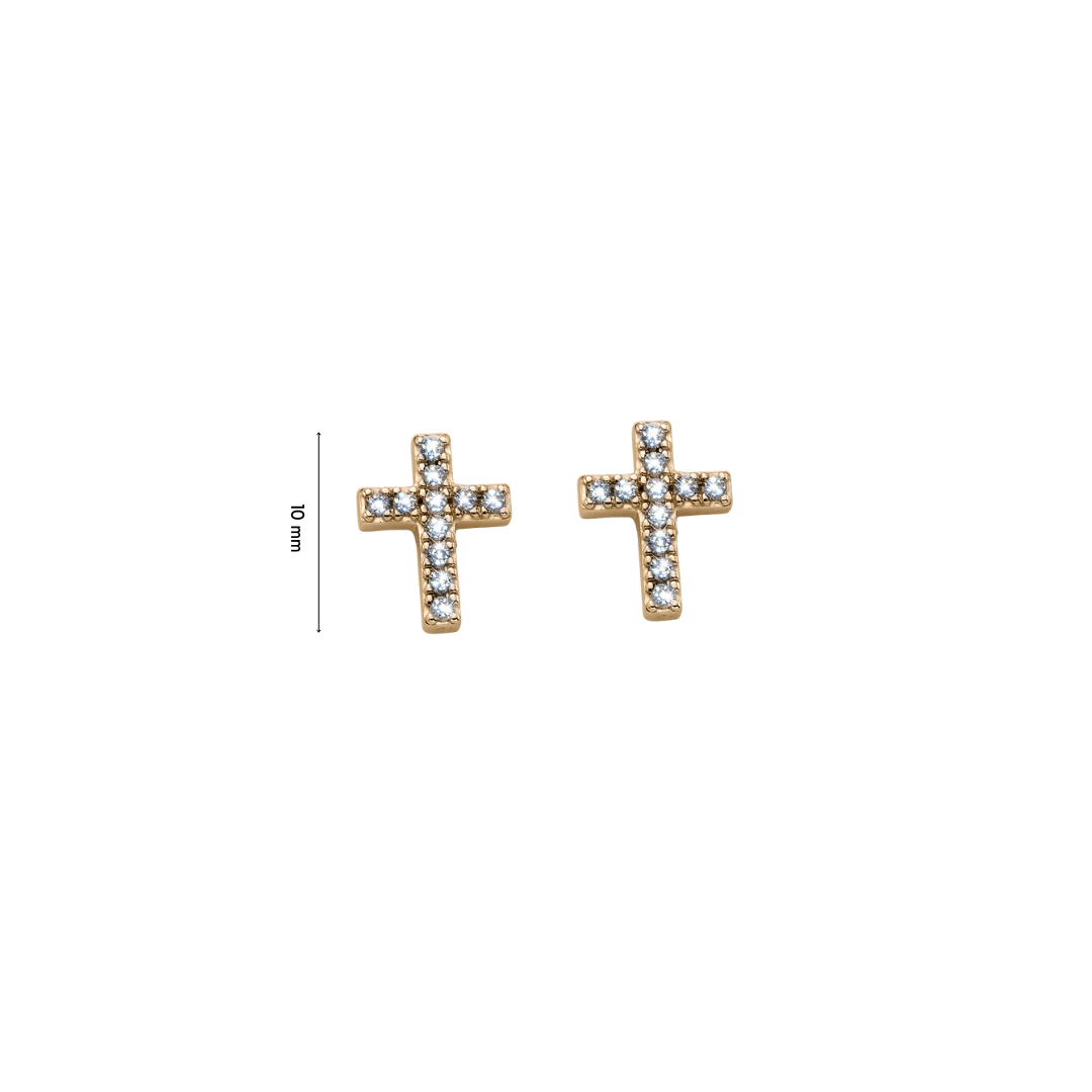 Bless Cross Silver Earring mit Maße