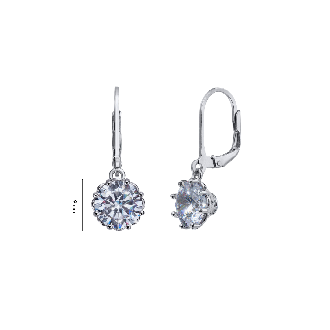 Exclusive Solitaire Silver Earring mit Maße