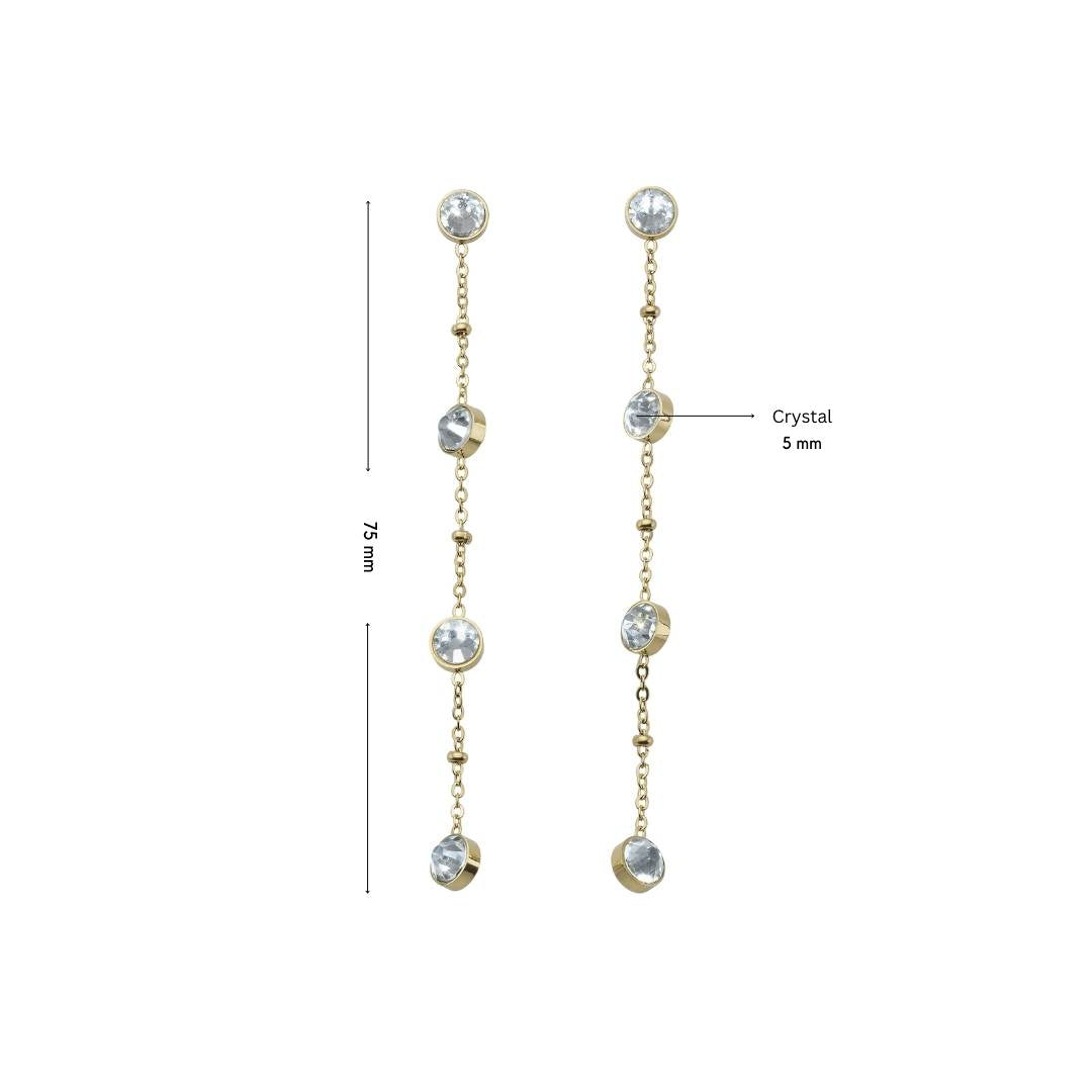 Double Face Long Earrings mit Maße