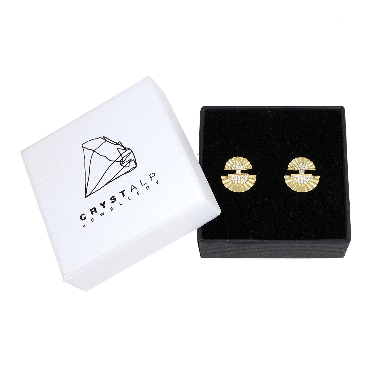 Craze earrings in der Crystalp Schmuckverpackung
