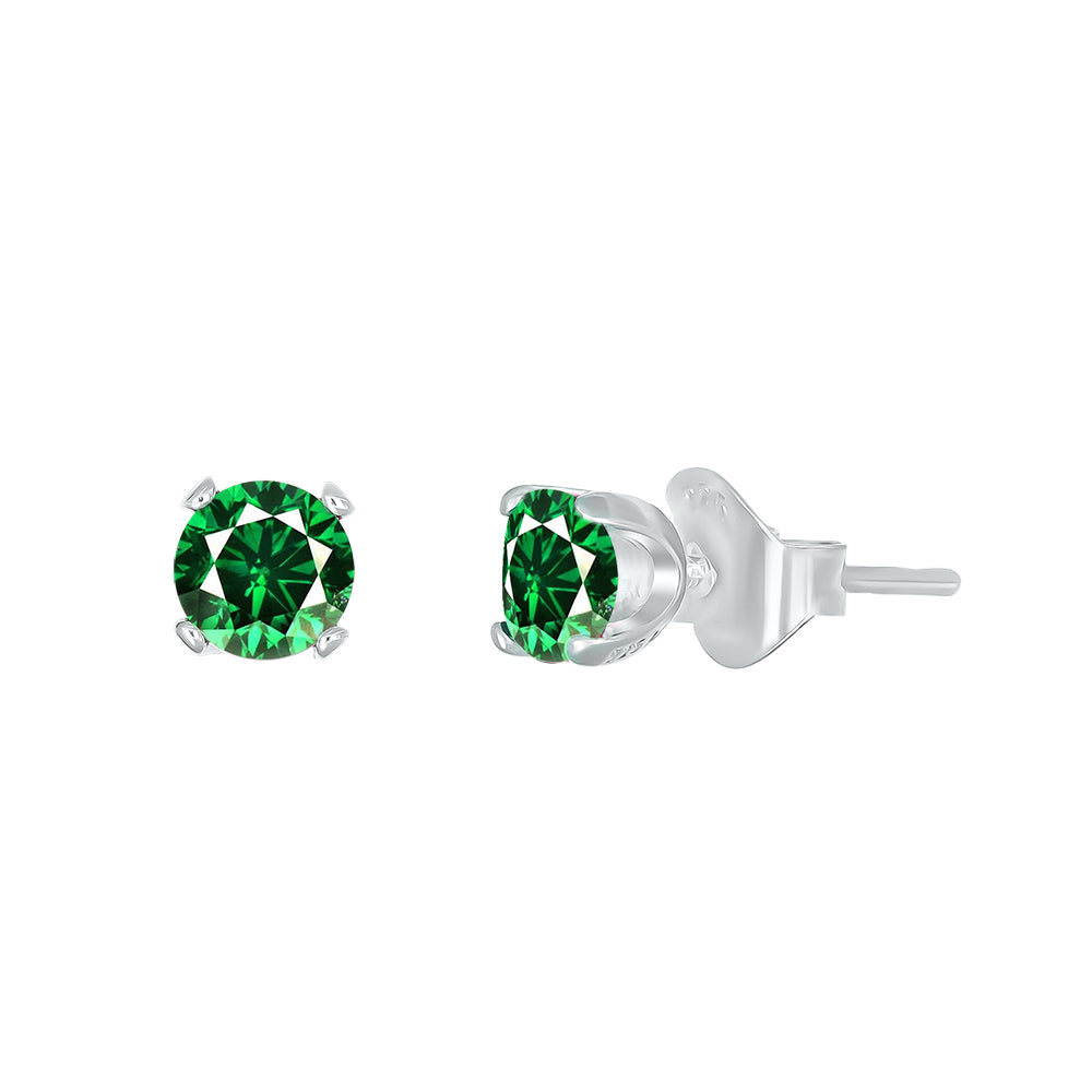ilberne Ohrstecker mit grünen Kristallen – eleganter Ohrschmuck für Damen