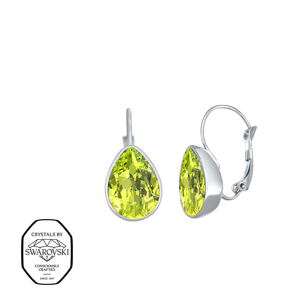 Elegante Ohrhänger mit Swarovski® Kristallen in Tropfenform – funkelnde Ohrringe in Citrin-Gelb.