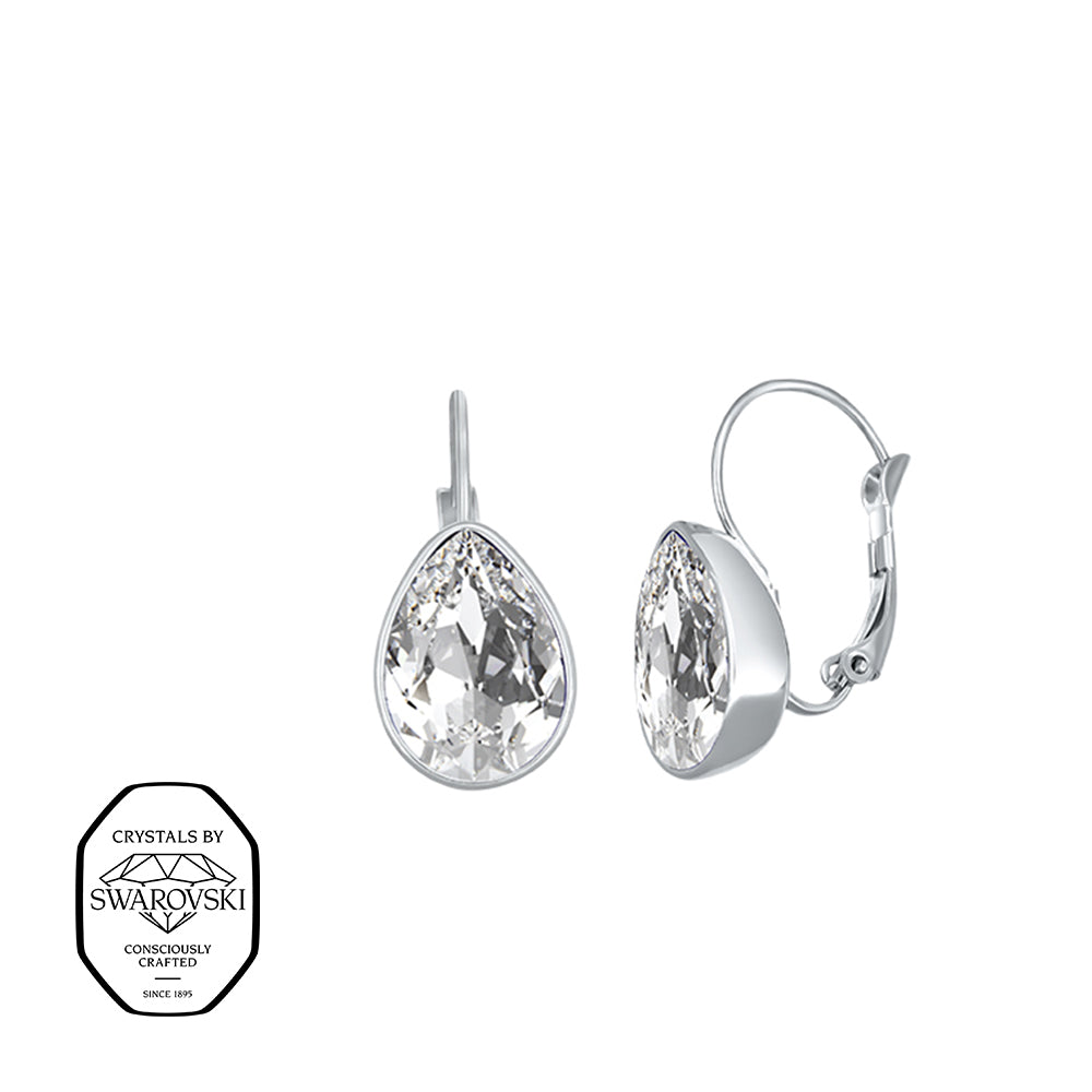 Elegante Ohrhänger mit Swarovski® Kristallen in Tropfenform – funkelnde Kristall-Ohrringe in Silberfassung.