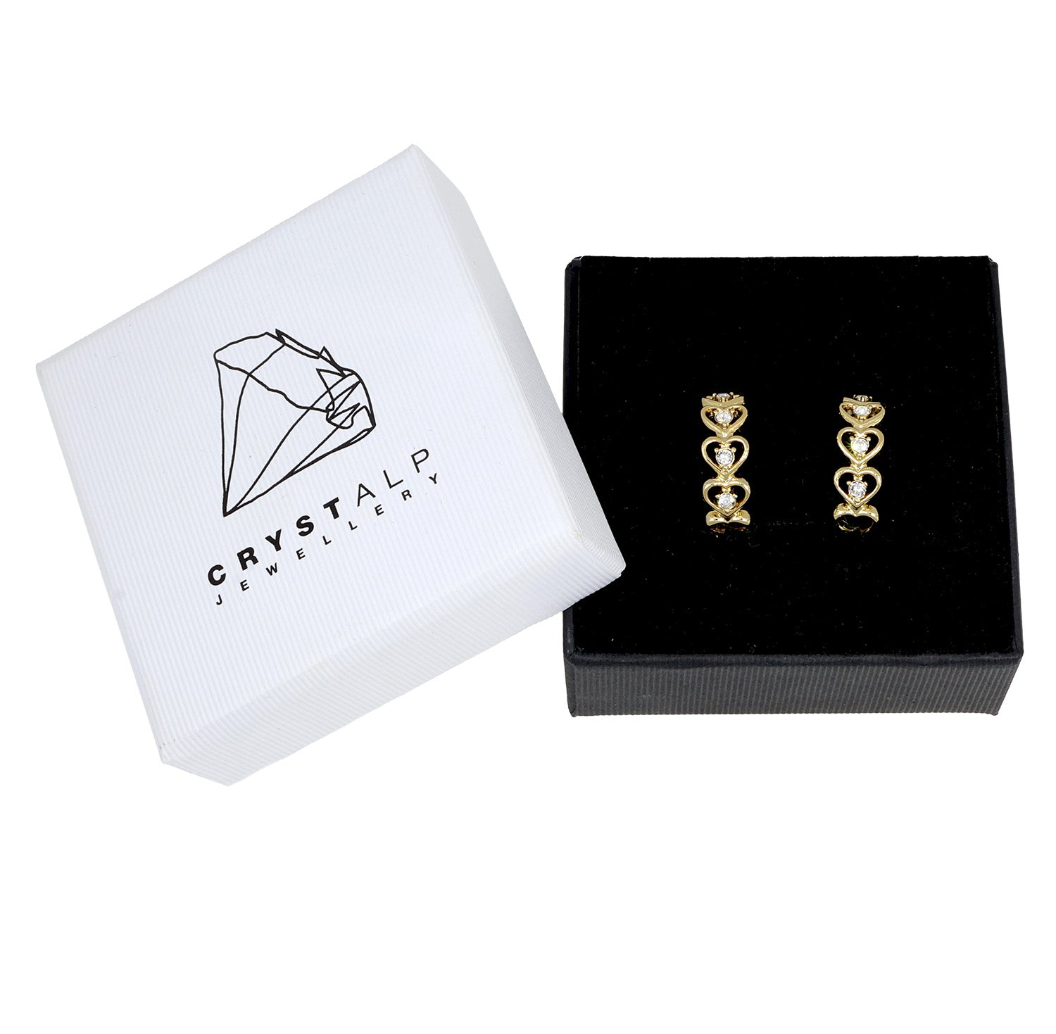 Celtic love hoop earrings in der Crystalp Schmuckverpackung