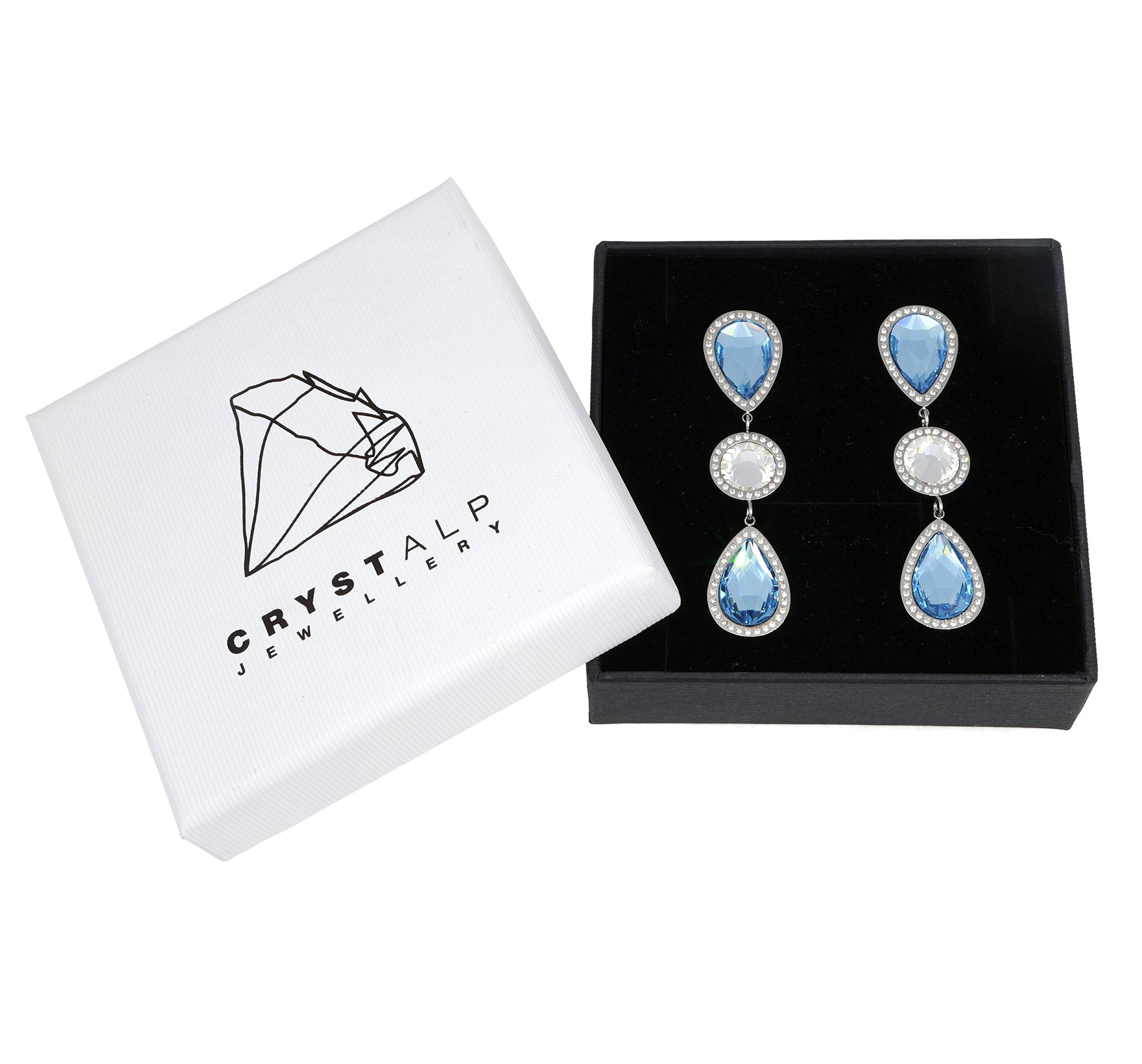 Euphoria earrings in der Crystalp Schmuckverpackung
