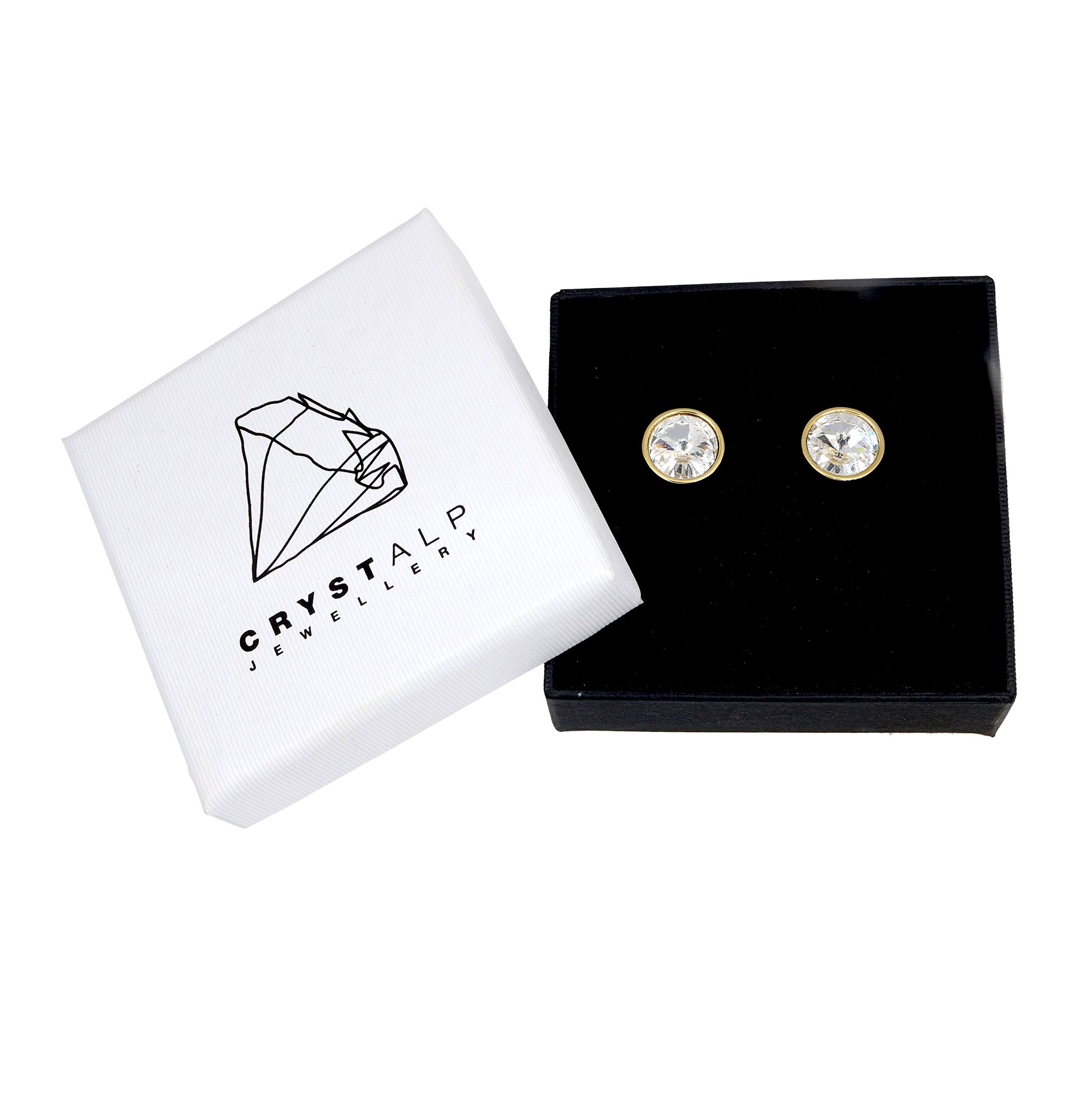 Rivoli clip earrings in der Crystalp Schmuckverpackung