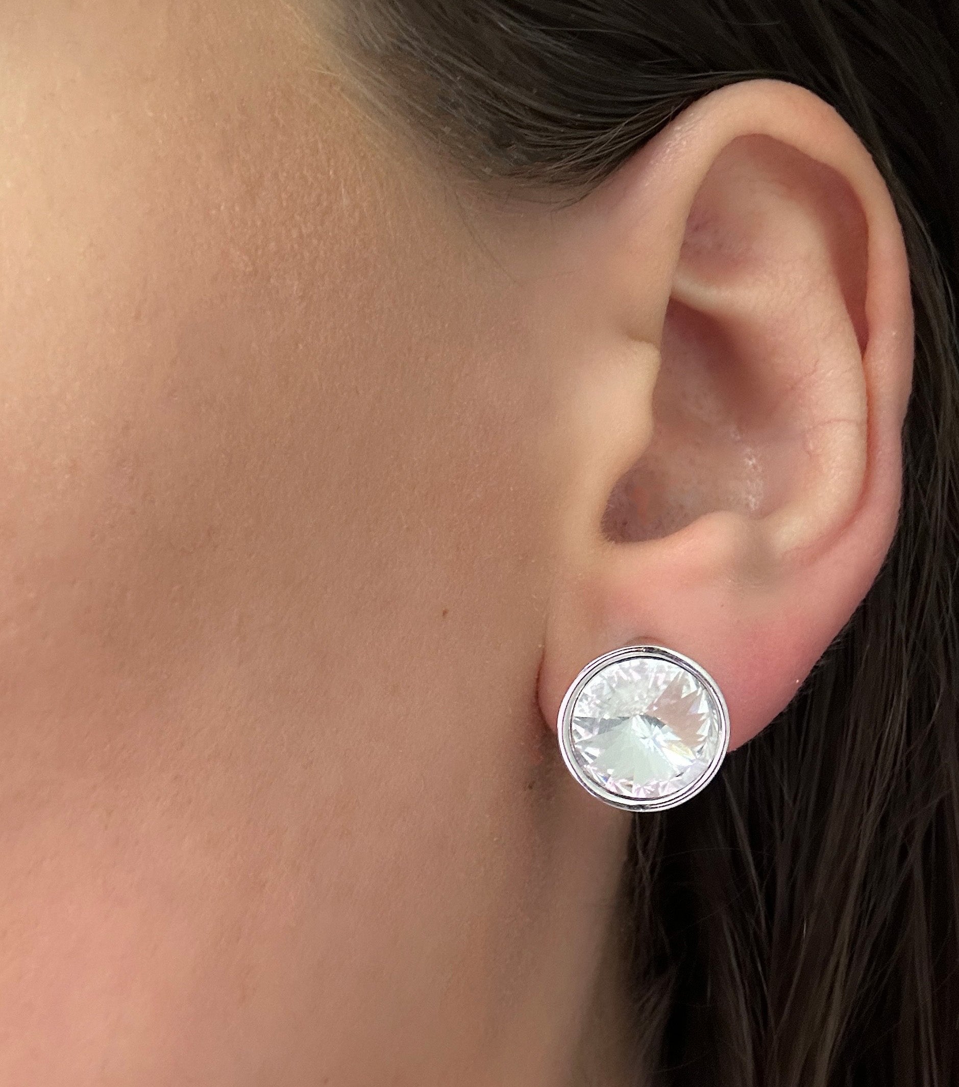 Rivoli clip earrings