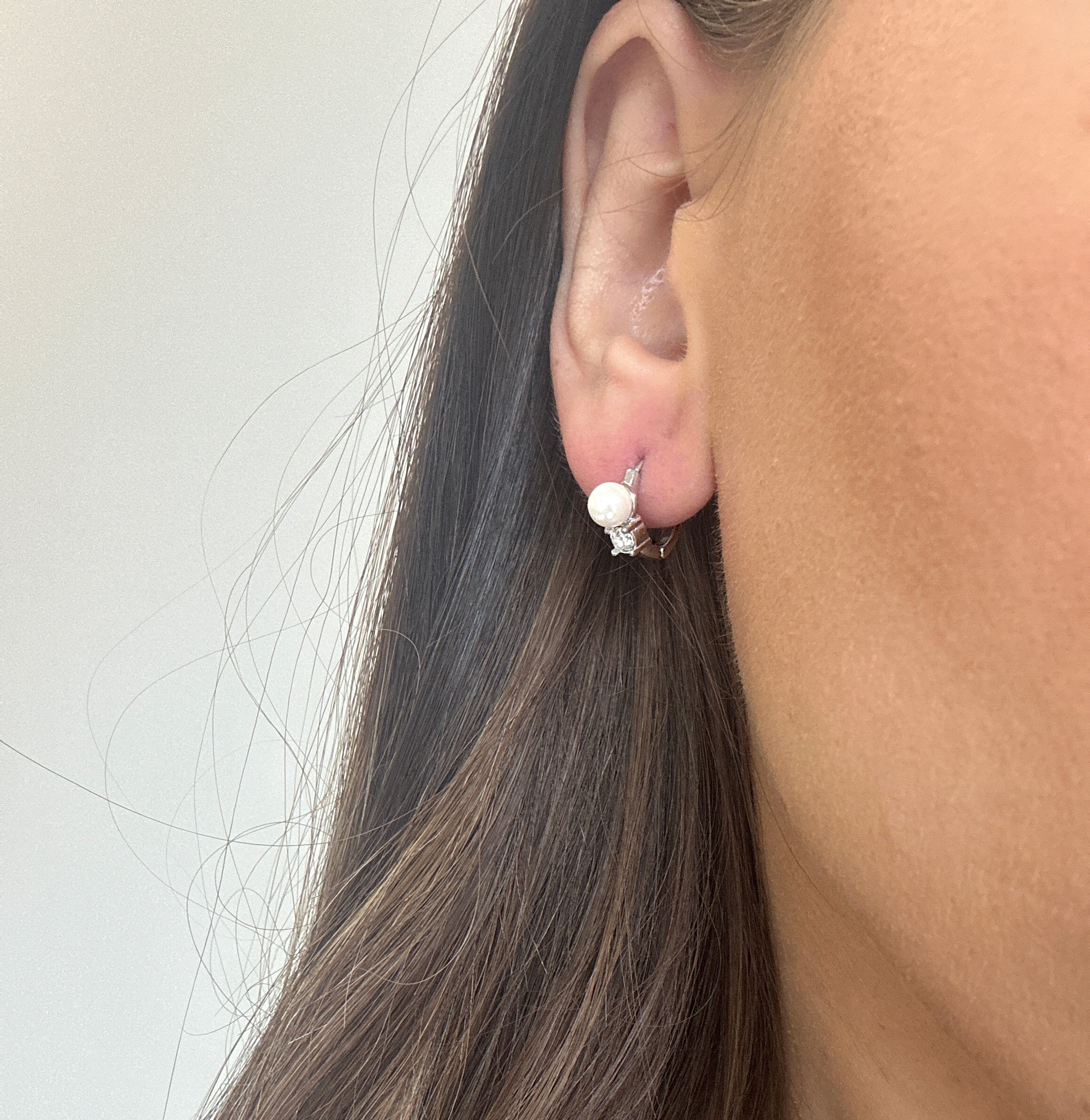Pendientes de aro de perlas