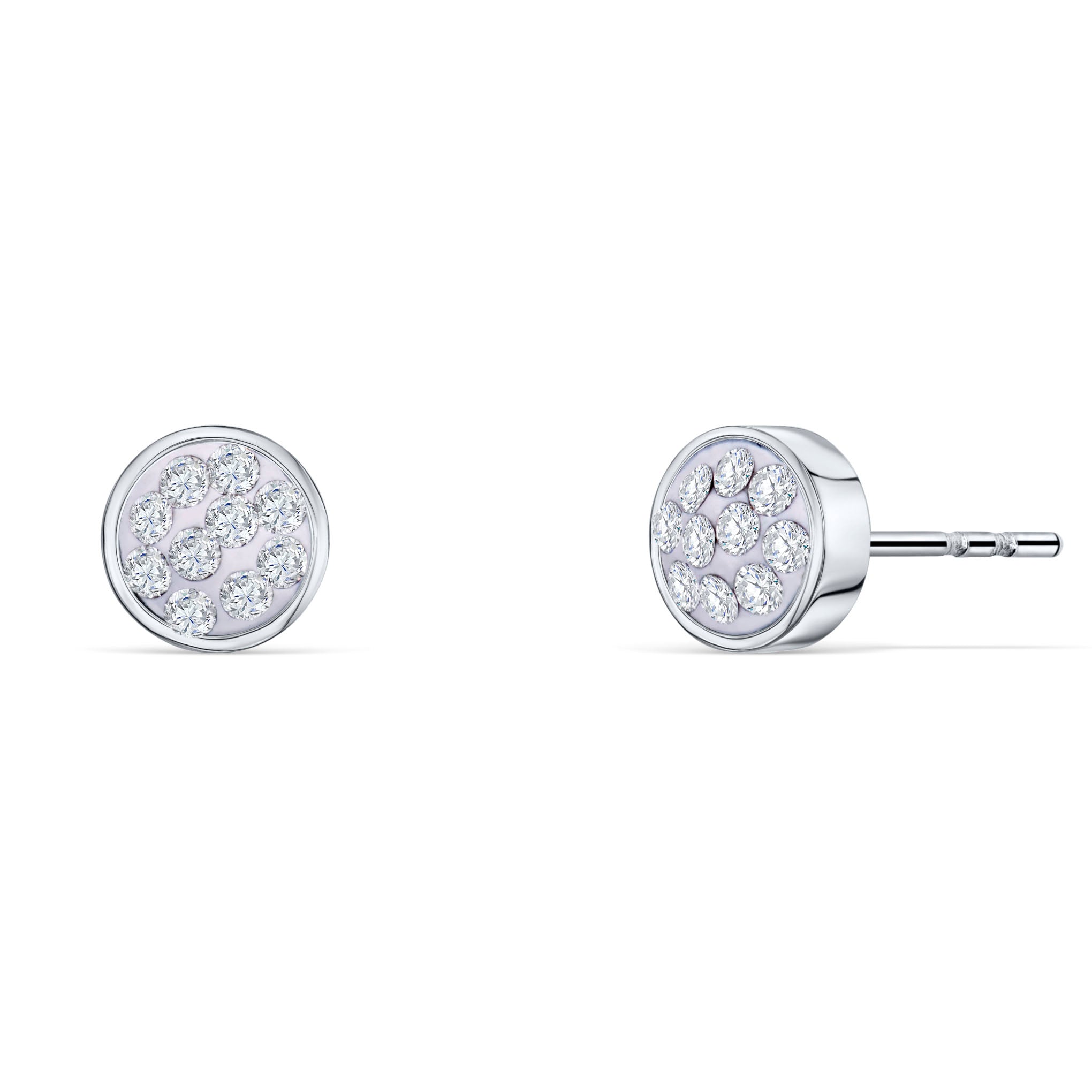 Runde Ohrstecker mit Kristallen, eleganter Ohrschmuck