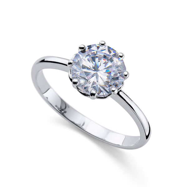 Exclusive Solitaire Silver Ring