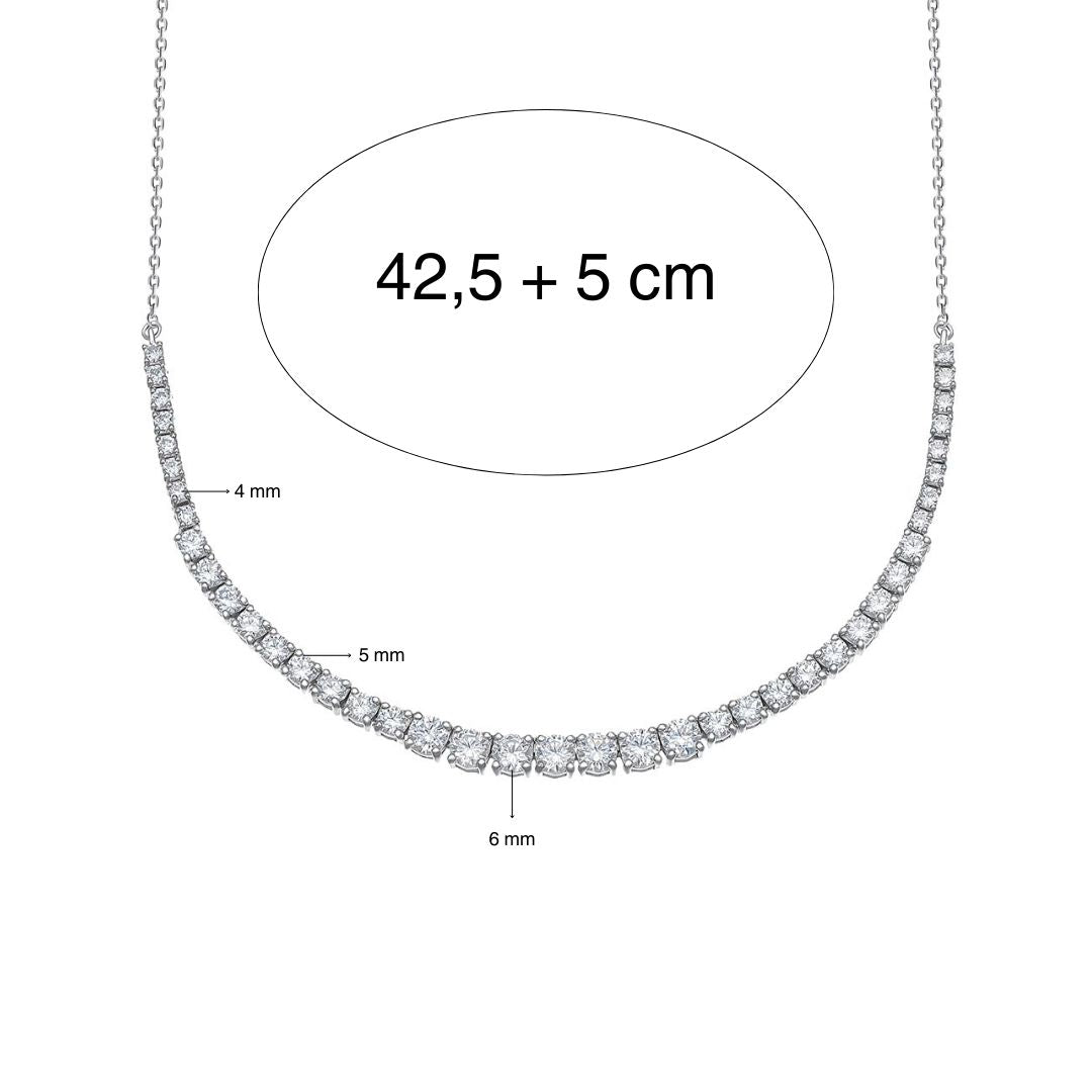 Collar de plata en cascada