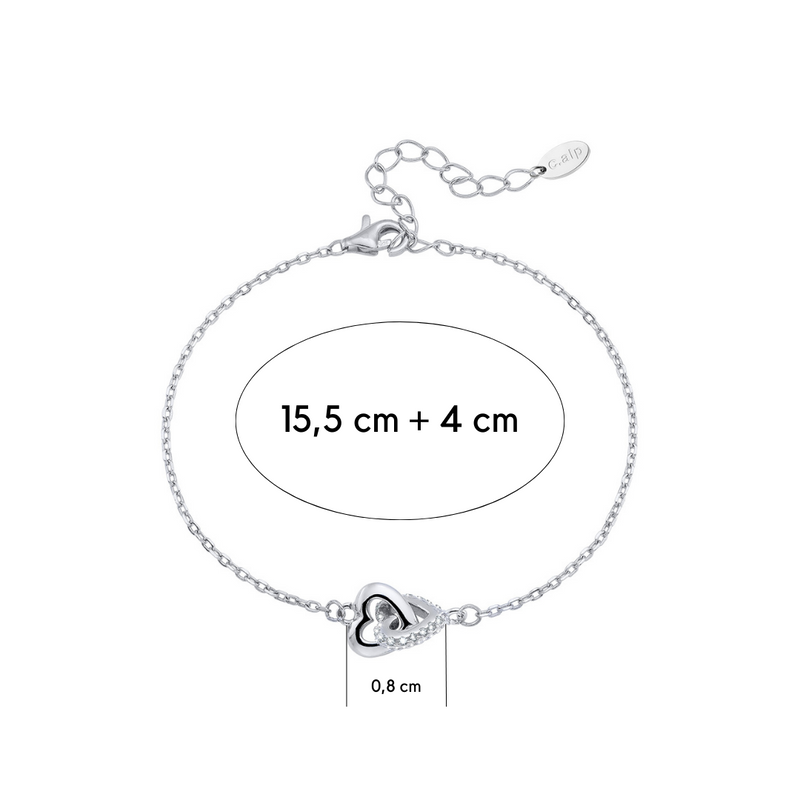 Linked Heart Silver Bracelet