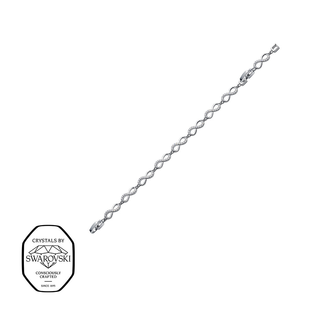 Elegantes Silberarmband mit Swarovski® Kristallen im Unendlichkeitdesign