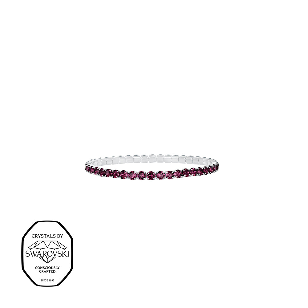 Schmales Armband mit violetten Swarovski® Kristallen – filigraner hochwertiger Modeschmuck von Crystalp