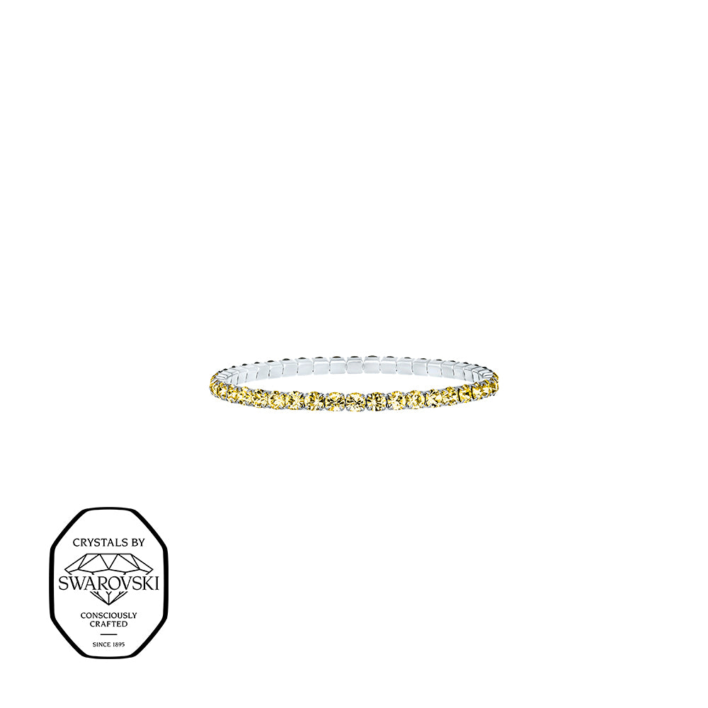 Schmales Armband mit gelben Swarovski® Kristallen – filigraner hochwertiger Modeschmuck von Crystalp