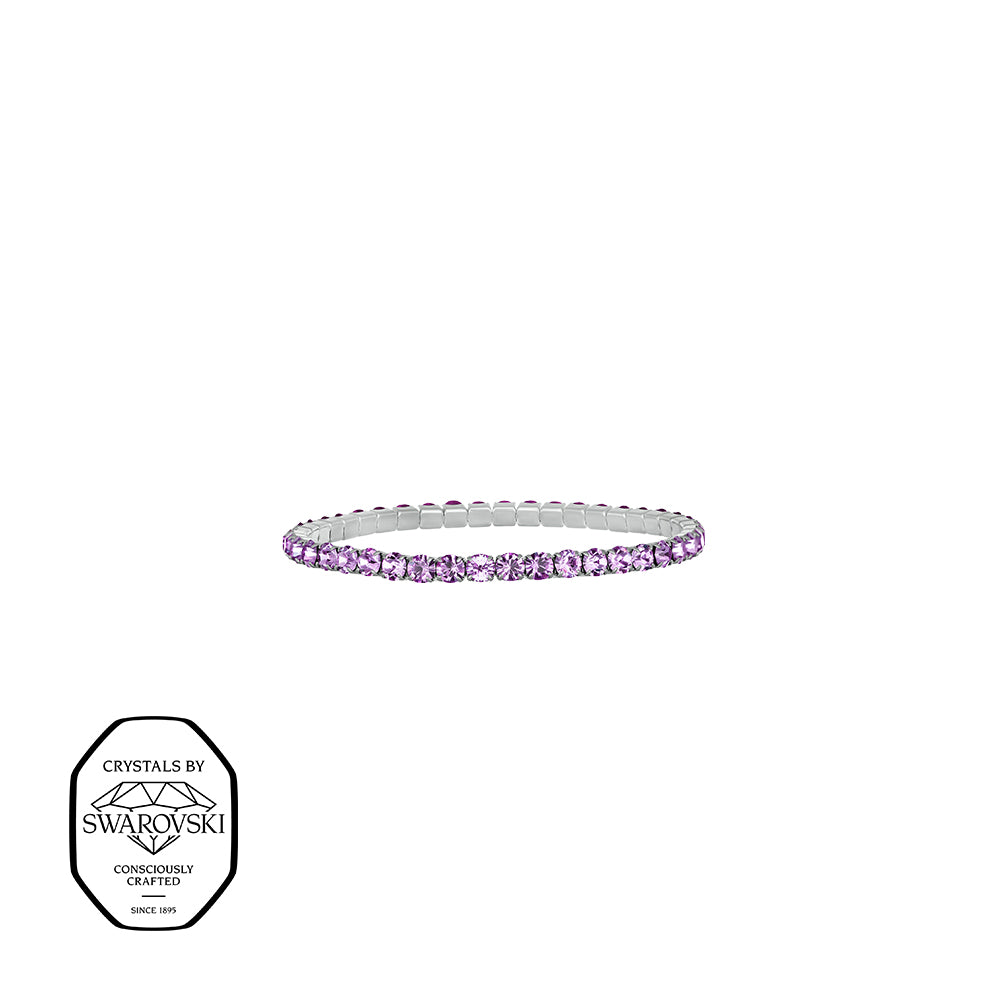 Schmales Armband mit violetten Swarovski® Kristallen – filigraner hochwertiger Modeschmuck von Crystalp