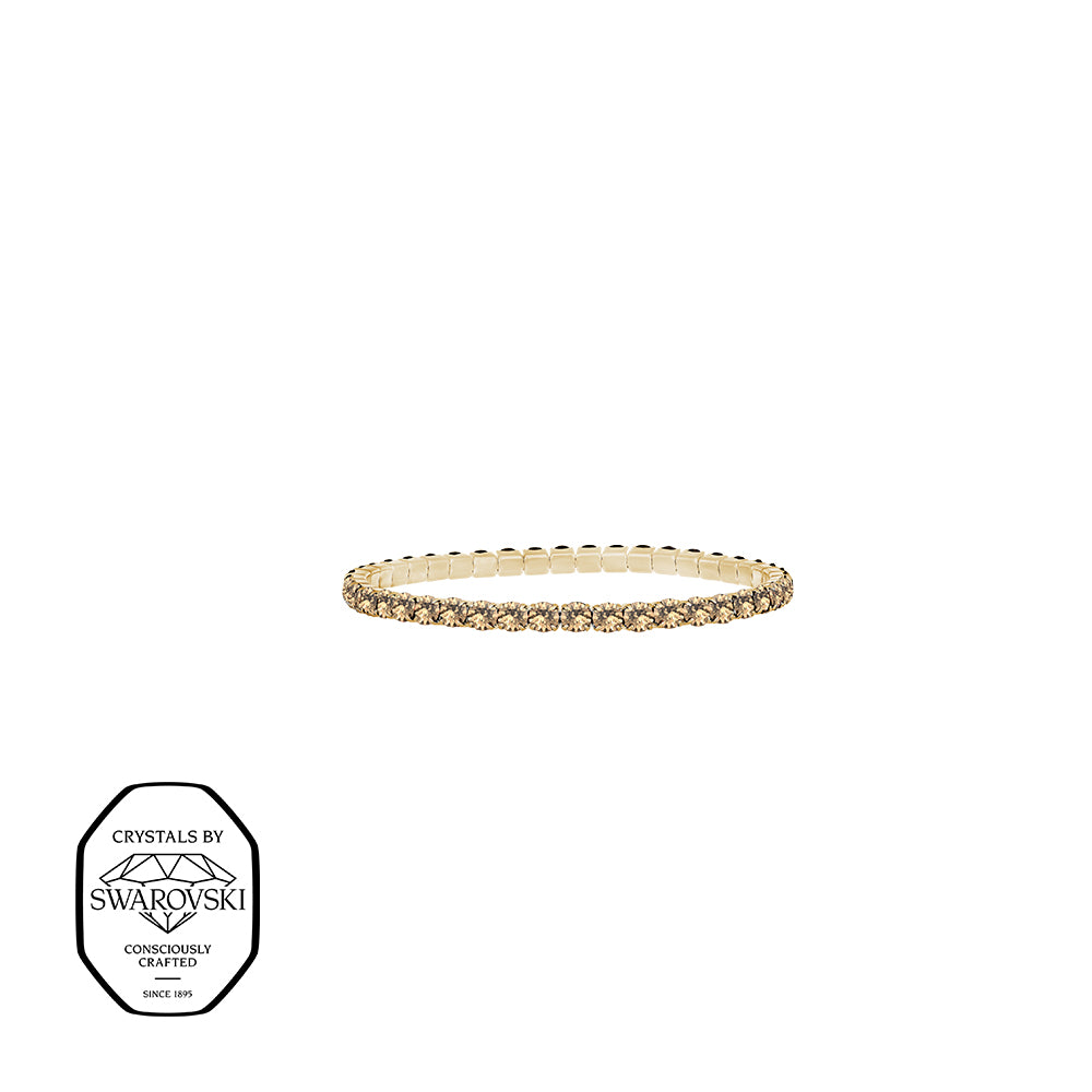 Schmales Armband mit goldenen Swarovski® Kristallen – filigraner hochwertiger Modeschmuck von Crystalp