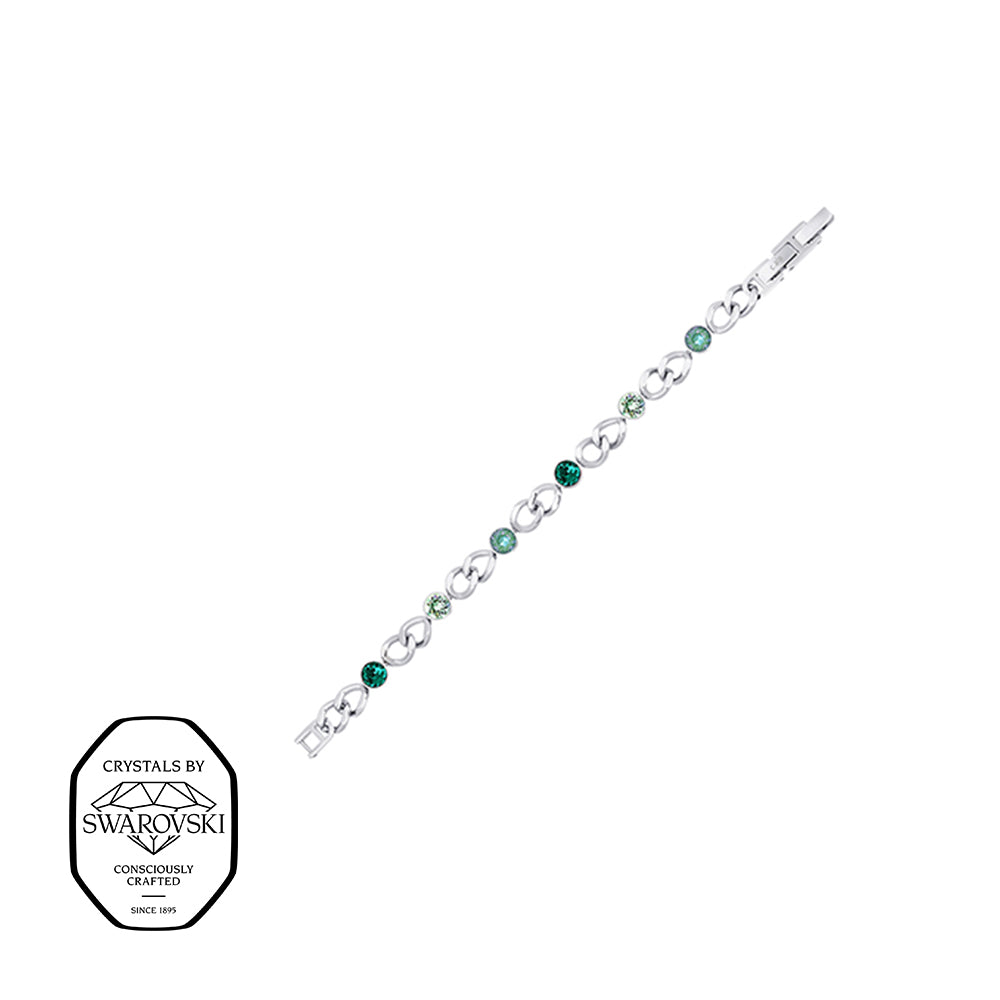 Elegantes Armband mit grünen Swarovski® Kristallen und Silber-Elementen – hochwertiger Modeschmuck von Crystalp