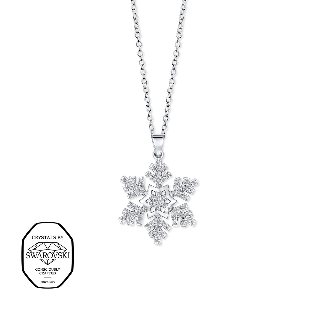 Funkelnde Schneeflocke-Halskette aus Silber mit Swarovski® Kristallen