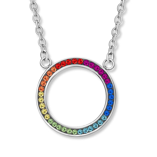 Rainbow crystal pendant with chain